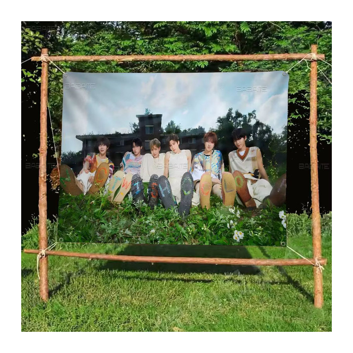 MINISO NCT Wish Stoff-Hängebanner Porträt Mehrfarbig B: 70 cm, H: 50 cm - Bild 6