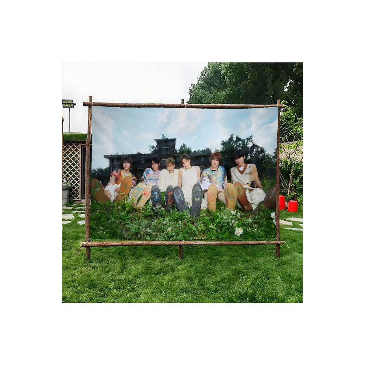 MINISO NCT Wish Stoff-Hängebanner Porträt Mehrfarbig B: 70 cm, H: 50 cm - Bild 7