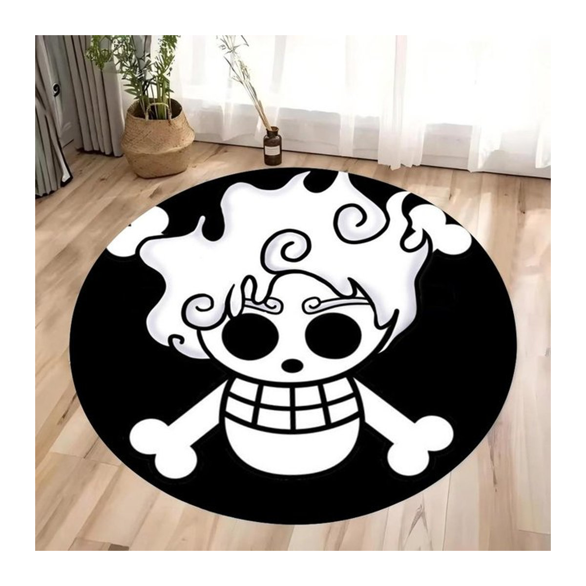 Miniso One Piece Anime Runder Teppich Schwarz Durchmesser: 40 cm - Bild 1