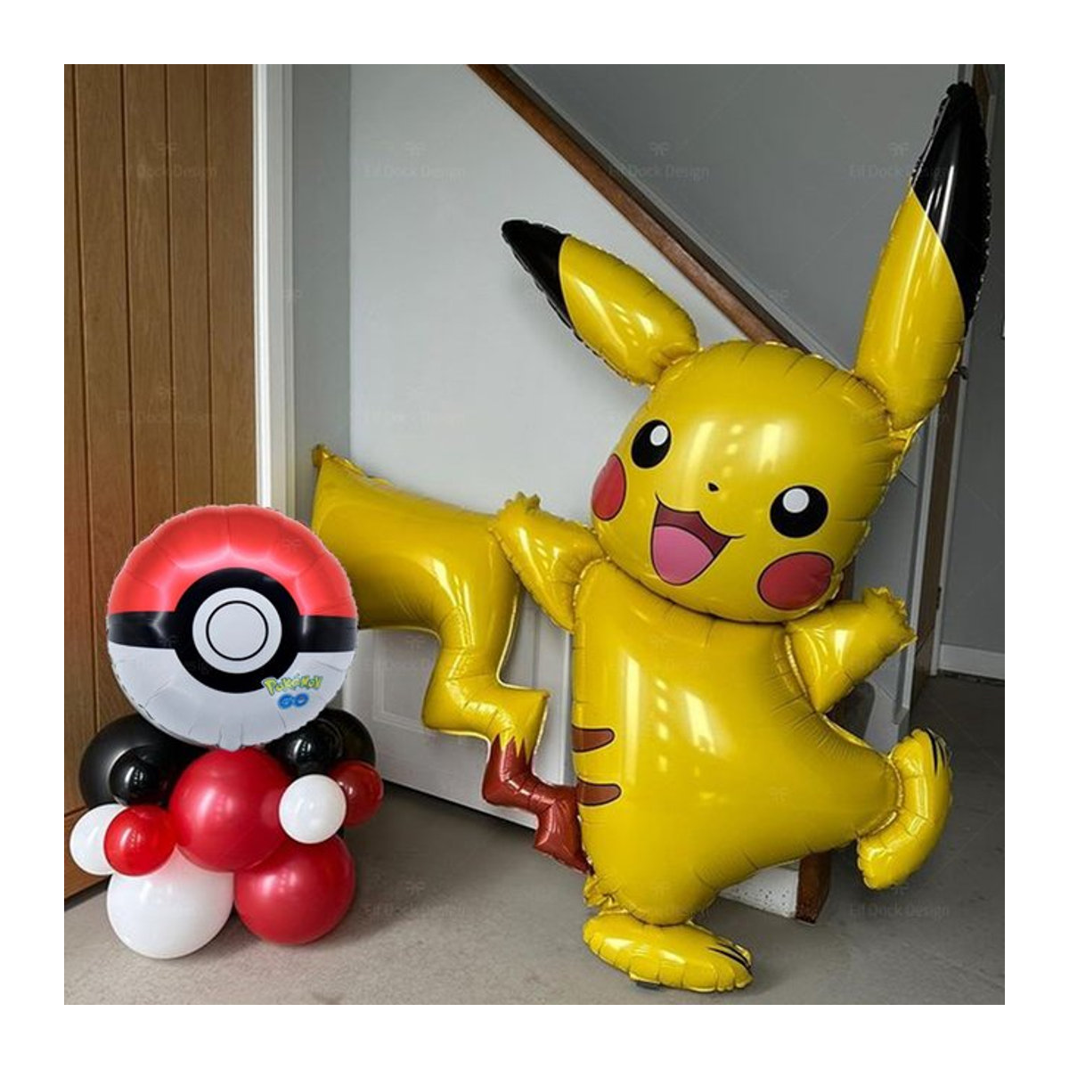 MINISO Pokemon Pikachu Party Ballon Set mit Folien- und Latexballons in Rot, Schwarz und Gelb für Kindergeburtstage und Baby Shower - Bild 1