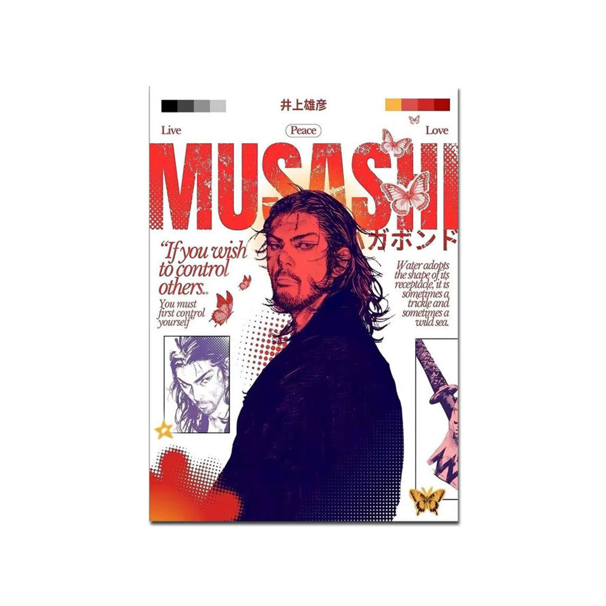 MINISO Vagabond Classic Manga Selbstklebendes Kunstposter, Mehrfarbig, Papier, Hochformat - Bild 7