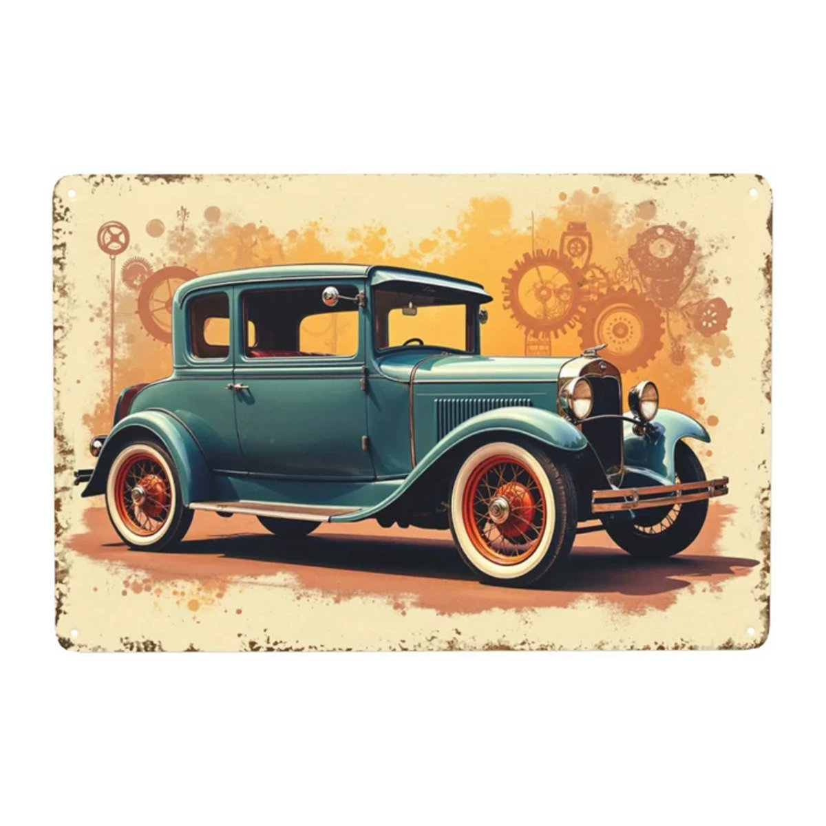 MINISO Vintage Metallposter Wandkunst in mehrfarbigem Design, B/H: 20 x 30 cm - Bild 1
