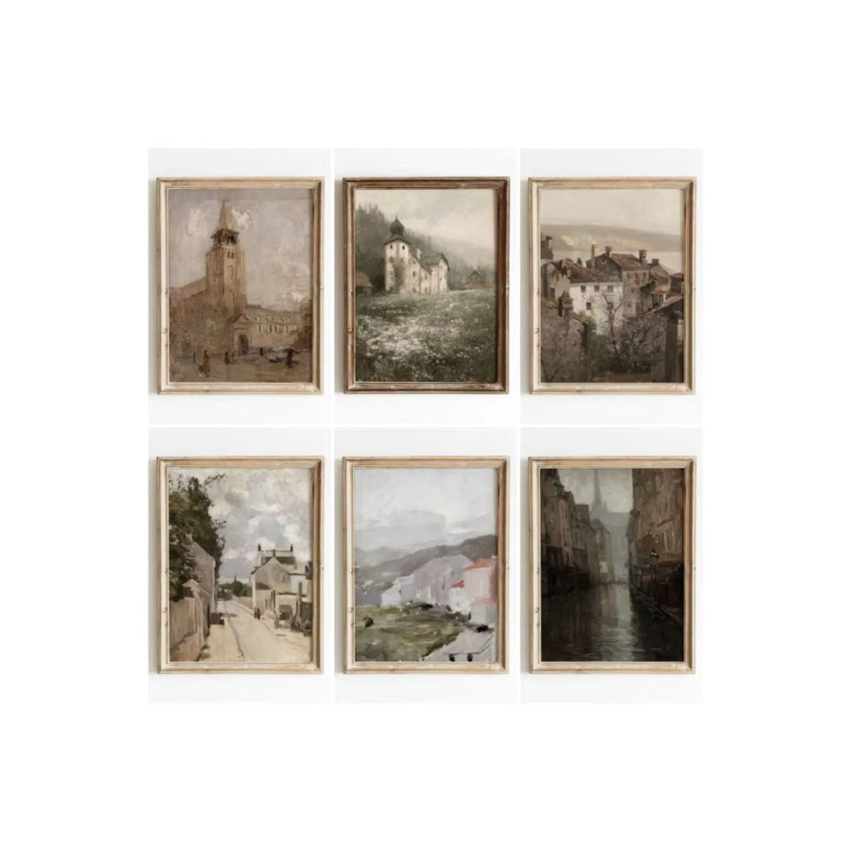 MINISO Vintage Wandkunst Abstrakt Landschaft Poster als Ölgemälde Druck auf Leinwand in Braun mit Holzrahmen - Bild 2