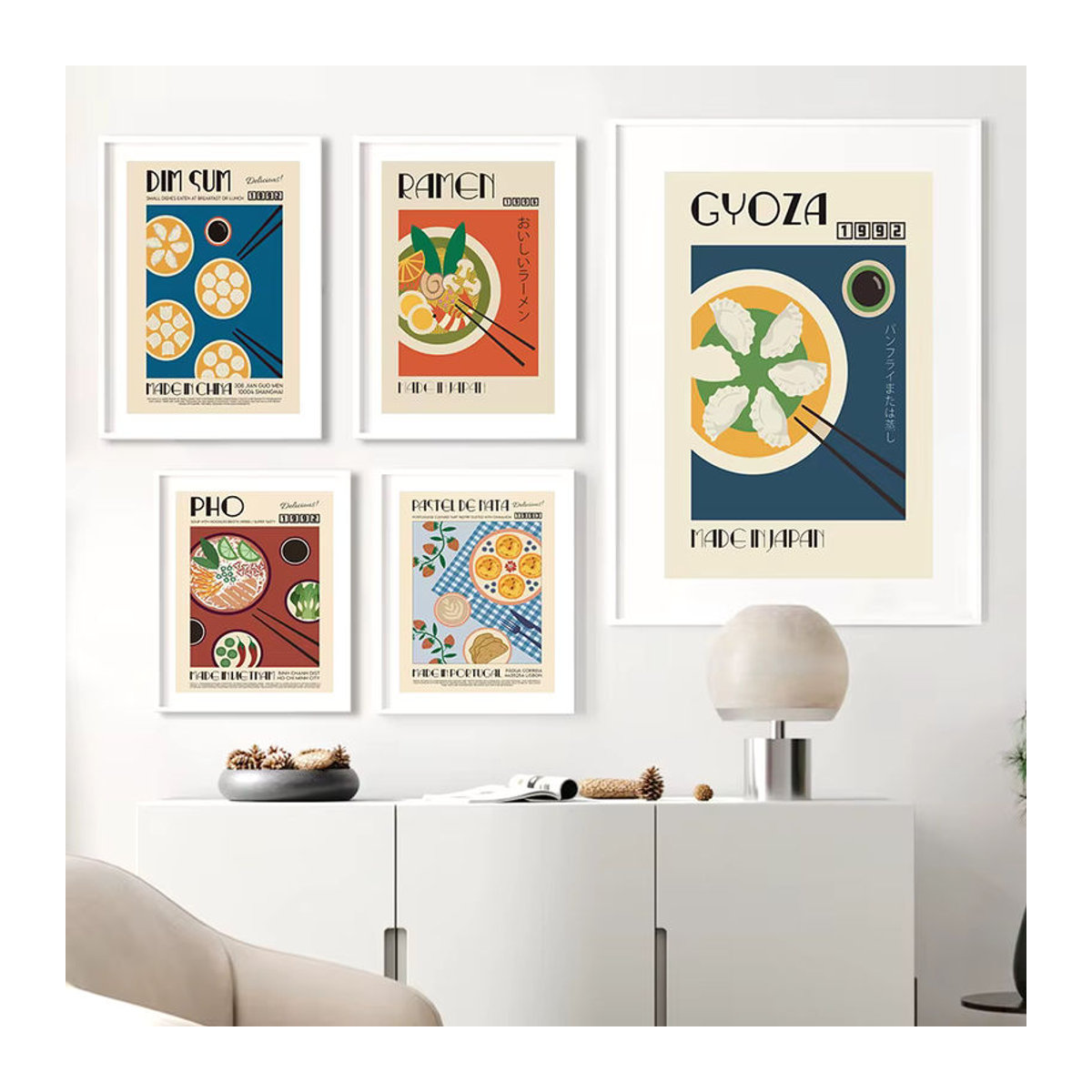 MINISO Wandbild Essen Motiv als skandinavische Leinwandmalerei für deine Küchen-Dekoration, mehrfarbig, Hochformat - Bild 2