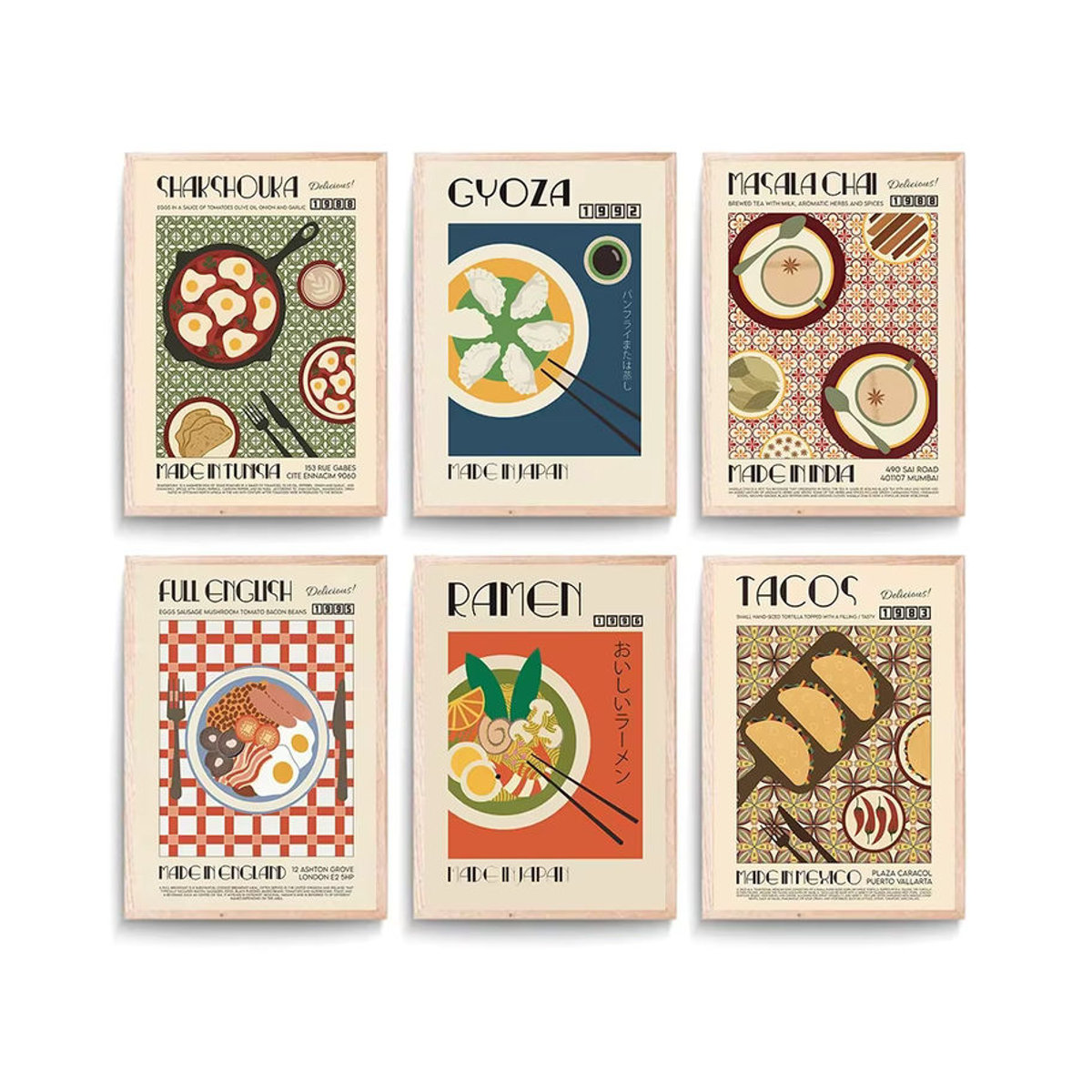 MINISO Wandbild Essen Motiv als skandinavische Leinwandmalerei für deine Küchen-Dekoration, mehrfarbig, Hochformat - Bild 3
