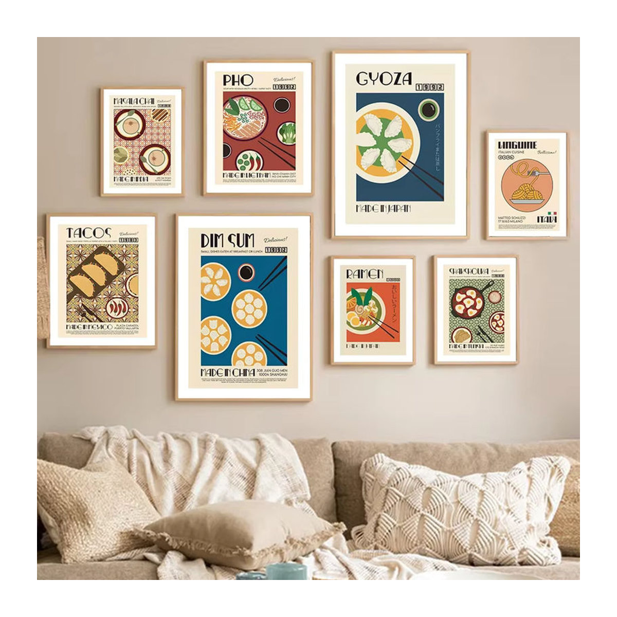 MINISO Wandbild Essen Motiv als skandinavische Leinwandmalerei für deine Küchen-Dekoration, mehrfarbig, Hochformat - Bild 5