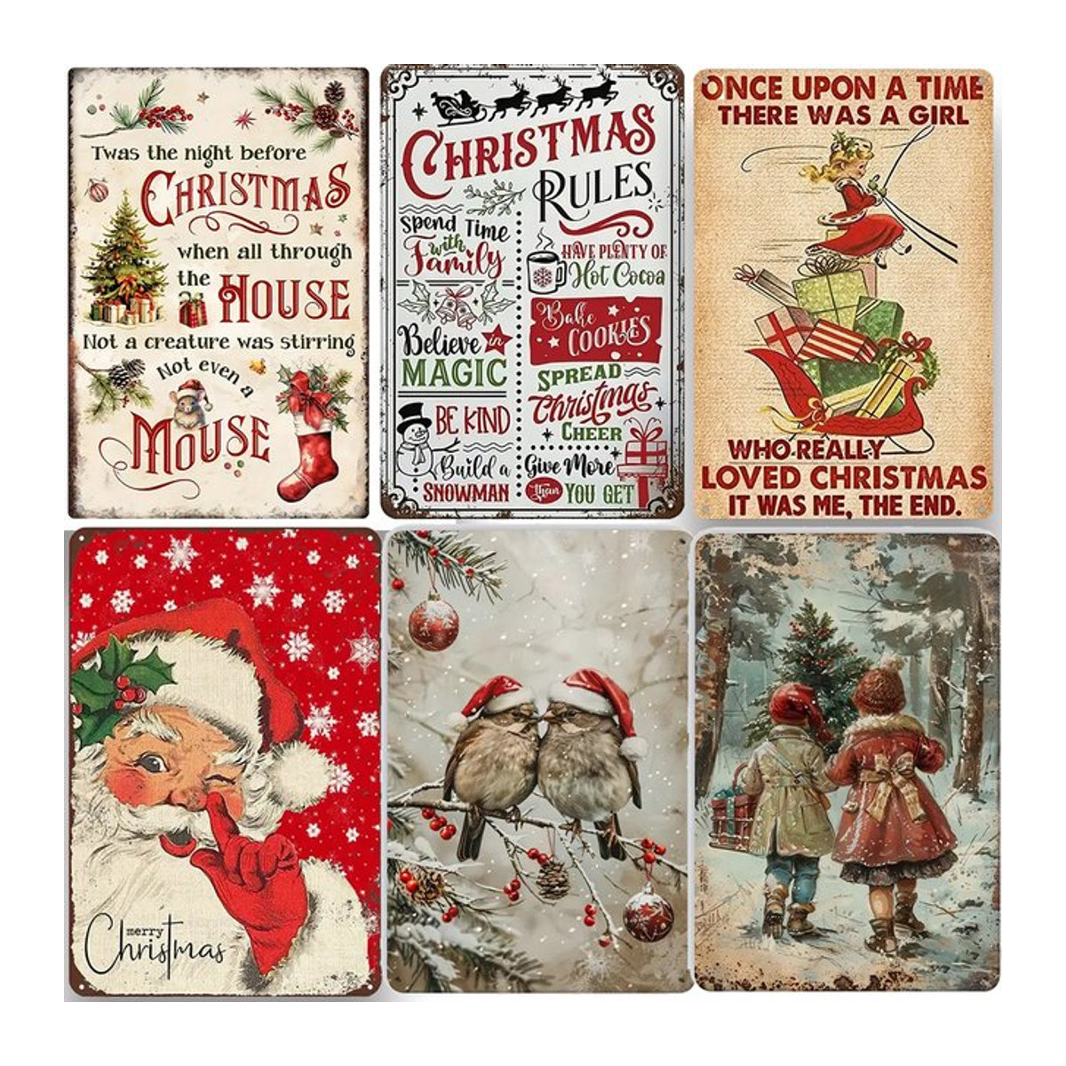 MINISO Weihnachts Metall-Blechschild für Wandkunst und Dekoration, mehrfarbig, B/H: 30 x 30 cm - Bild 1
