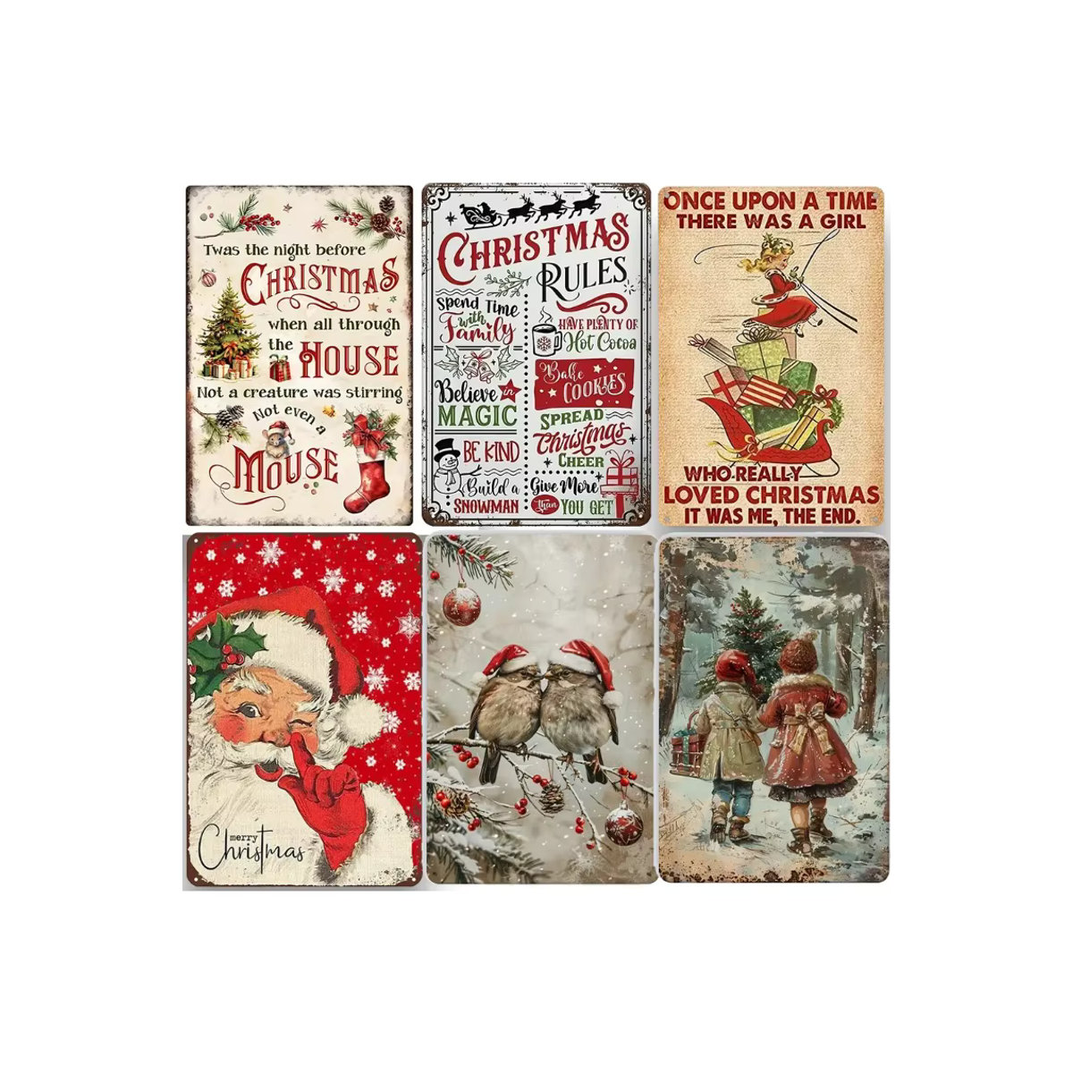 MINISO Weihnachts Metall-Blechschild für Wandkunst und Dekoration, mehrfarbig, B/H: 30 x 30 cm - Bild 2