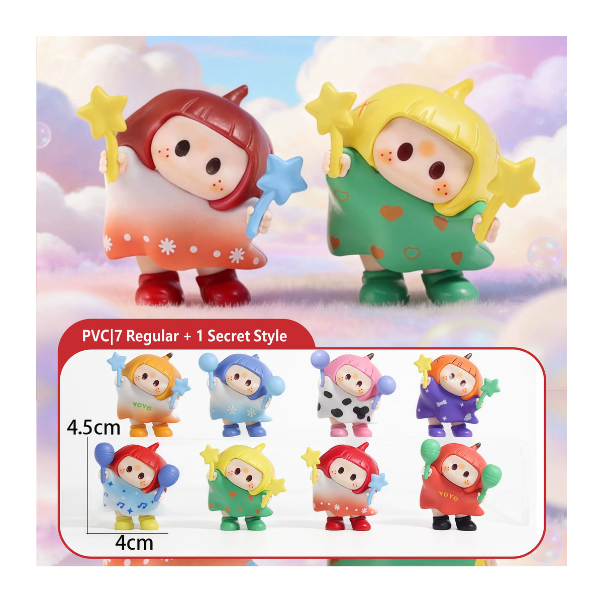 MINISO YOYO Youyou Jiang Neigekopf Serie Niedliche Figuren aus Kunststoff, mehrfarbig - Bild 2