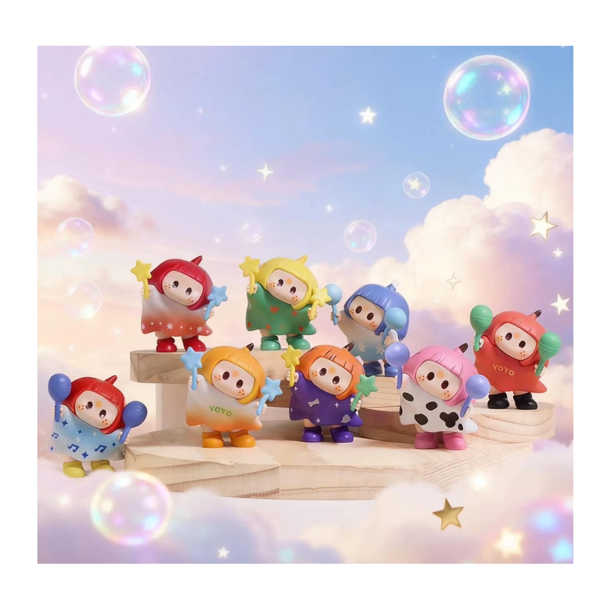 MINISO YOYO Youyou Jiang Neigekopf Serie Niedliche Figuren aus Kunststoff, mehrfarbig - Bild 3
