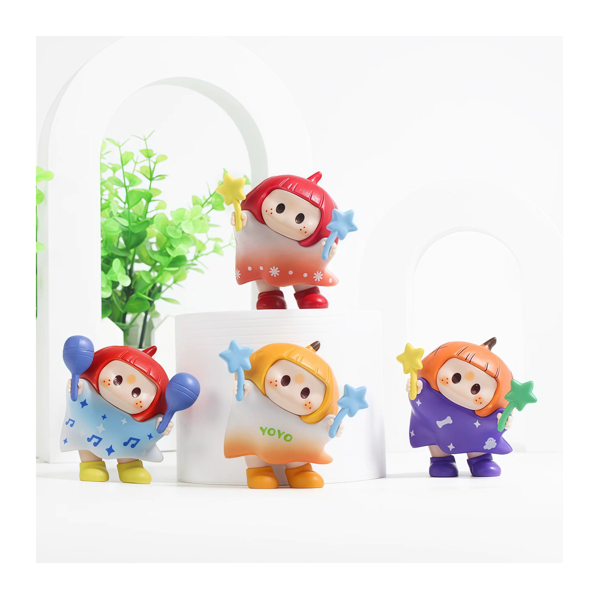 MINISO YOYO Youyou Jiang Neigekopf Serie Niedliche Figuren aus Kunststoff, mehrfarbig - Bild 5