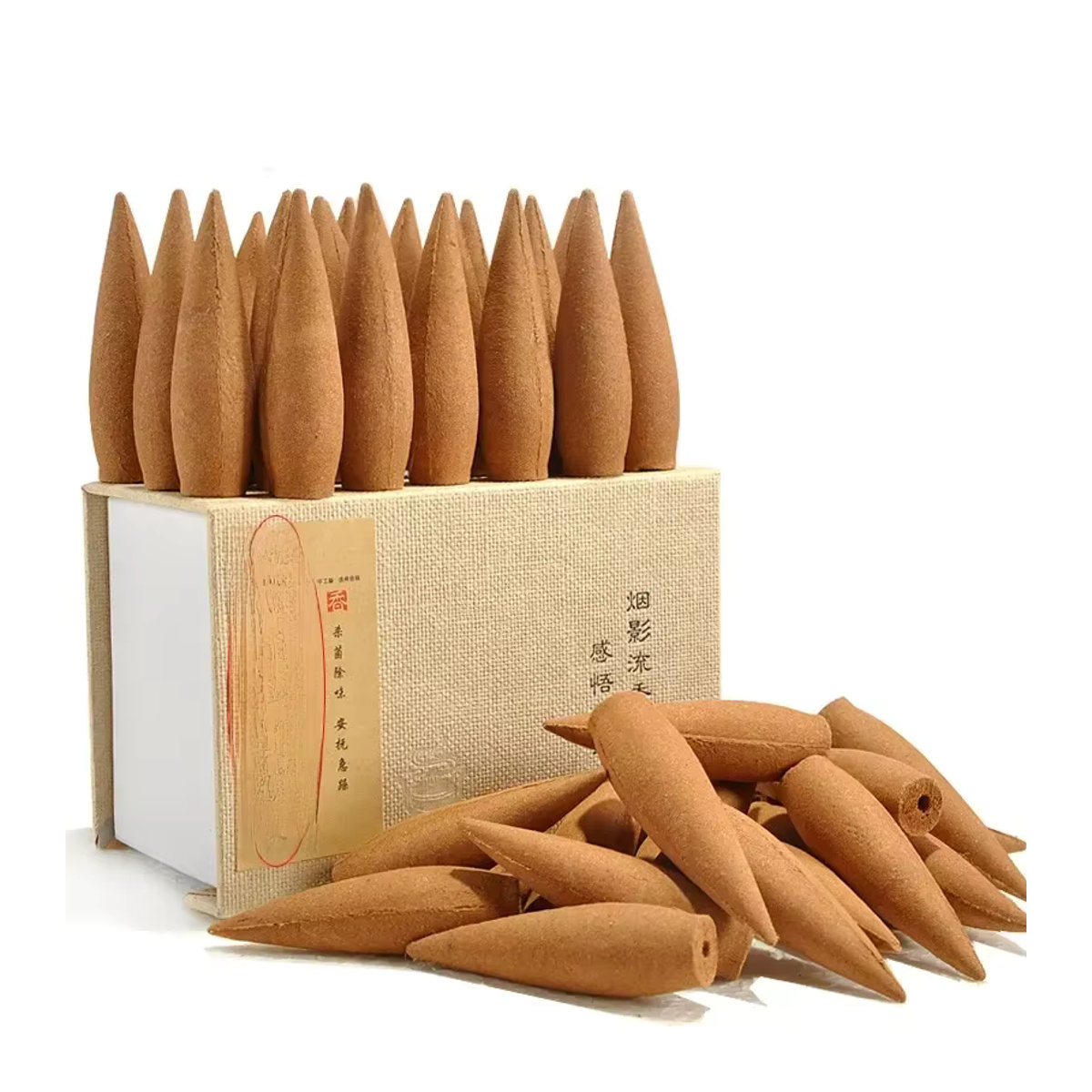 MINITAKING Sandelholz Räucherkegel Set mit Keramikbrenner und Halter, 22 Stück, Braun - Bild 7