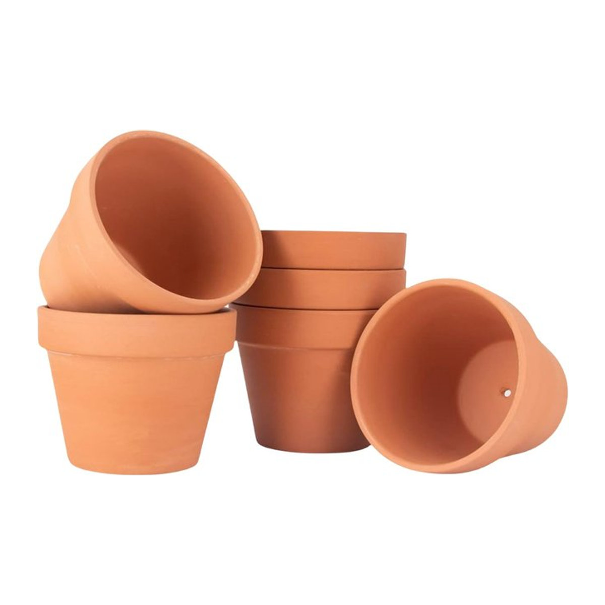 MINITAKING Terrakotta Blumentöpfe aus Ton mit Drainageloch, 6er Set, 4 Zoll für Kakteen und Sukkulenten - Bild 1