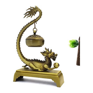MINITAKING Weihrauchbrenner Soaring Dragon aus Legierung in Gold mit hängendem Design für Duftchips und orientalische Dekoration