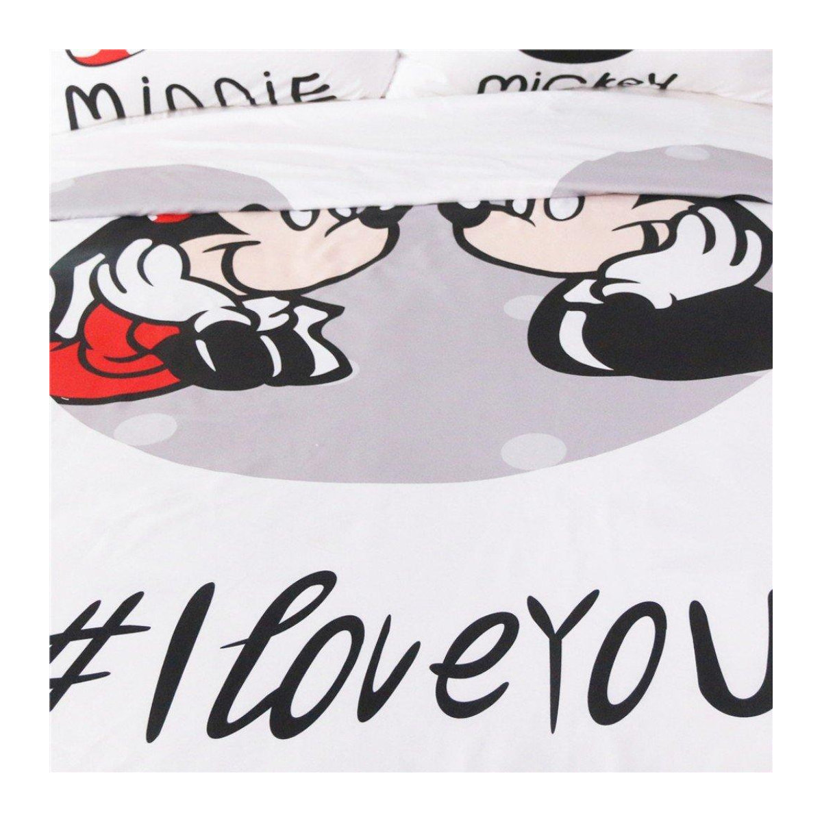 Minnie und Mickey Bettwäsche dreiteilig in Weiß, Bettbezug B/H: 155 x 200 cm - Bild 2