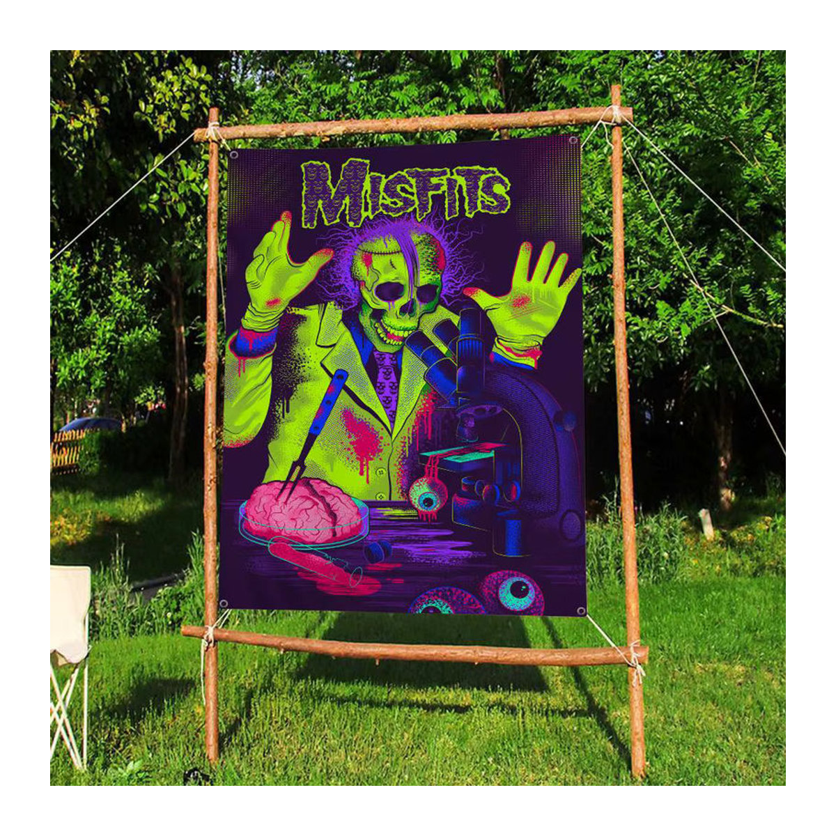 Misfits Rockmusik Werbeflagge als hängender Textil-Banner, mehrfarbig, B: 70 cm, H: 50 cm - Bild 2