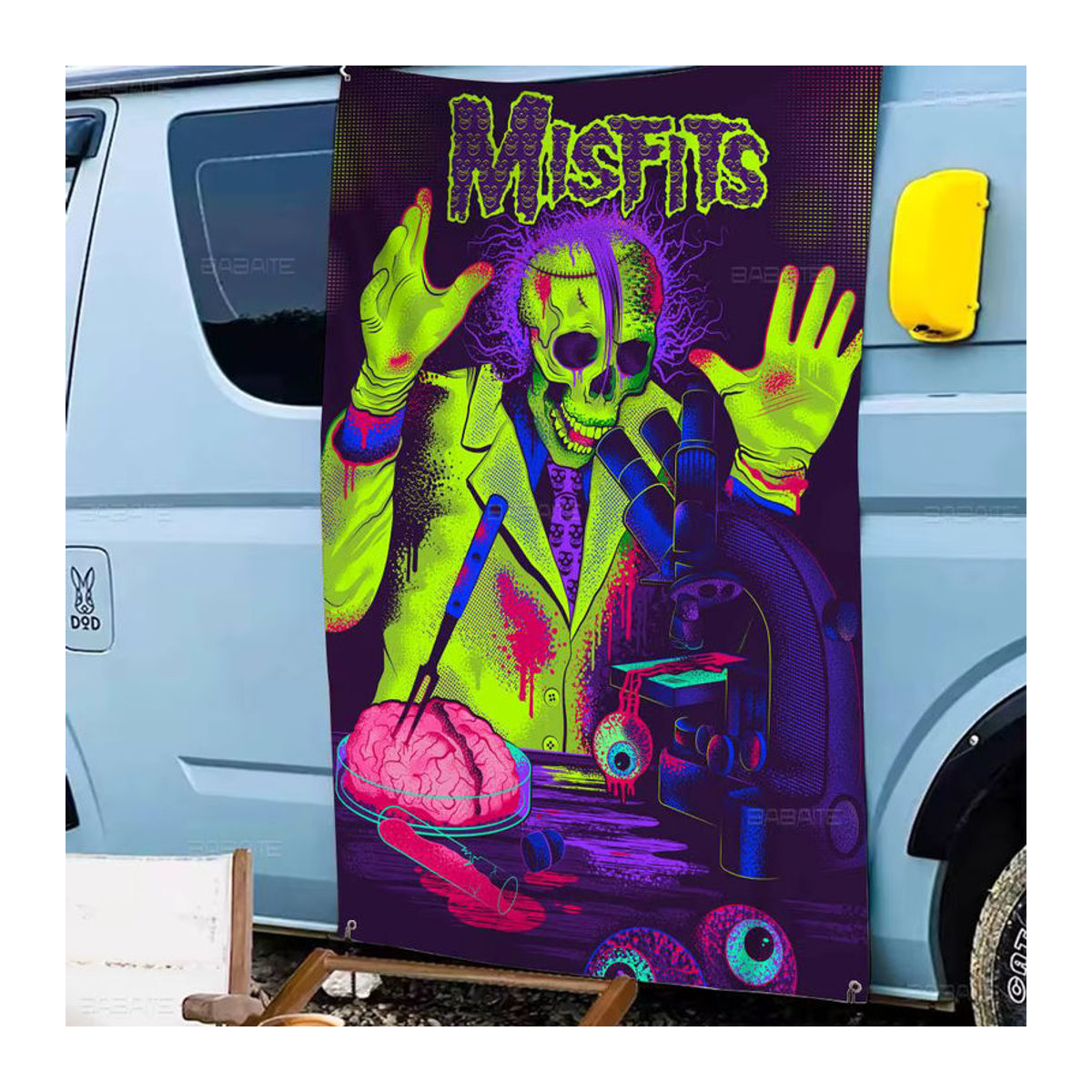 Misfits Rockmusik Werbeflagge als hängender Textil-Banner, mehrfarbig, B: 70 cm, H: 50 cm - Bild 3