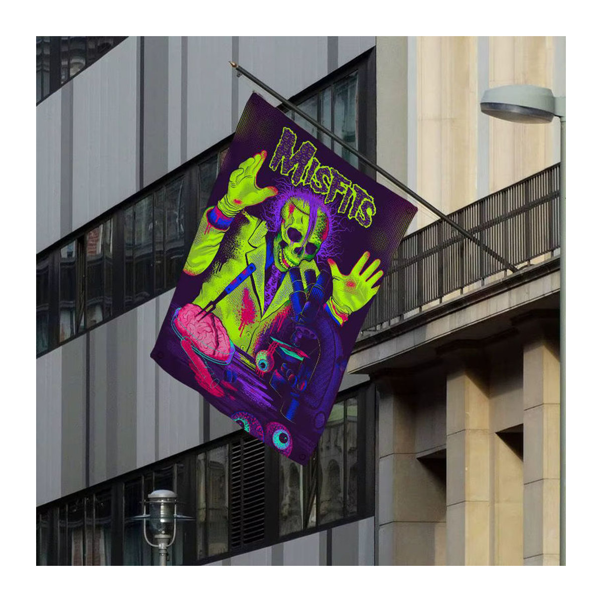 Misfits Rockmusik Werbeflagge als hängender Textil-Banner, mehrfarbig, B: 70 cm, H: 50 cm - Bild 5
