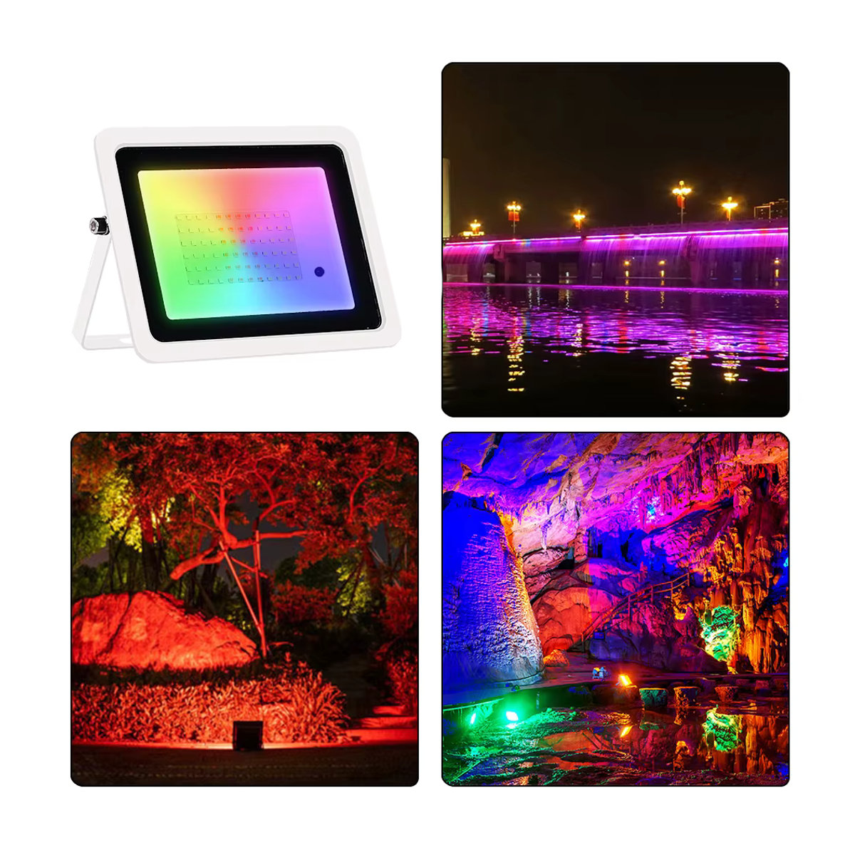 MIWAT RGB LED Außenstrahler IP68 Wasserdichter Flutlicht Projektor für Garten und Outdoor in Bunt und Weiß - Bild 3