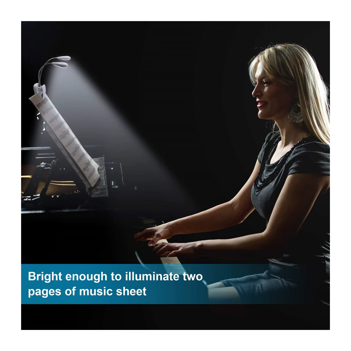 Miwayer LED Clip-On Leseleuchte mit 4 Helligkeitsstufen, USB und AAA-Batterie betrieben, minimalistisches Design für Bücher und Musikständer - Bild 3