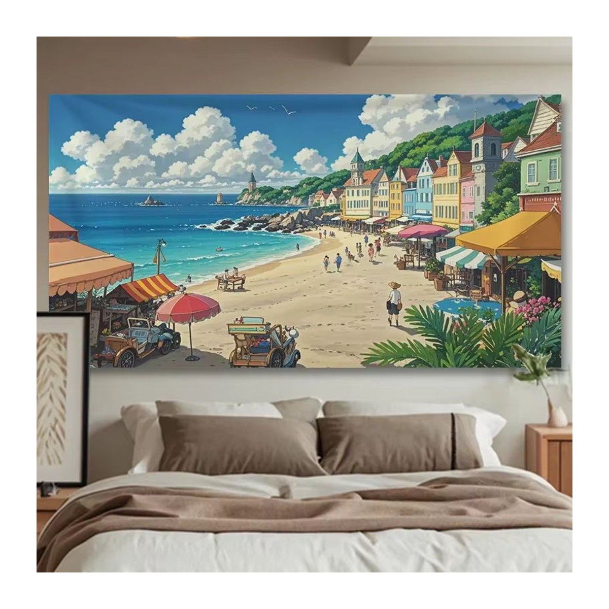 Miyazaki Hayao Anime Wandteppich mit Landschaftsmotiv, mehrfarbig, Textil, B/H: 40 x 60 cm - Bild 2