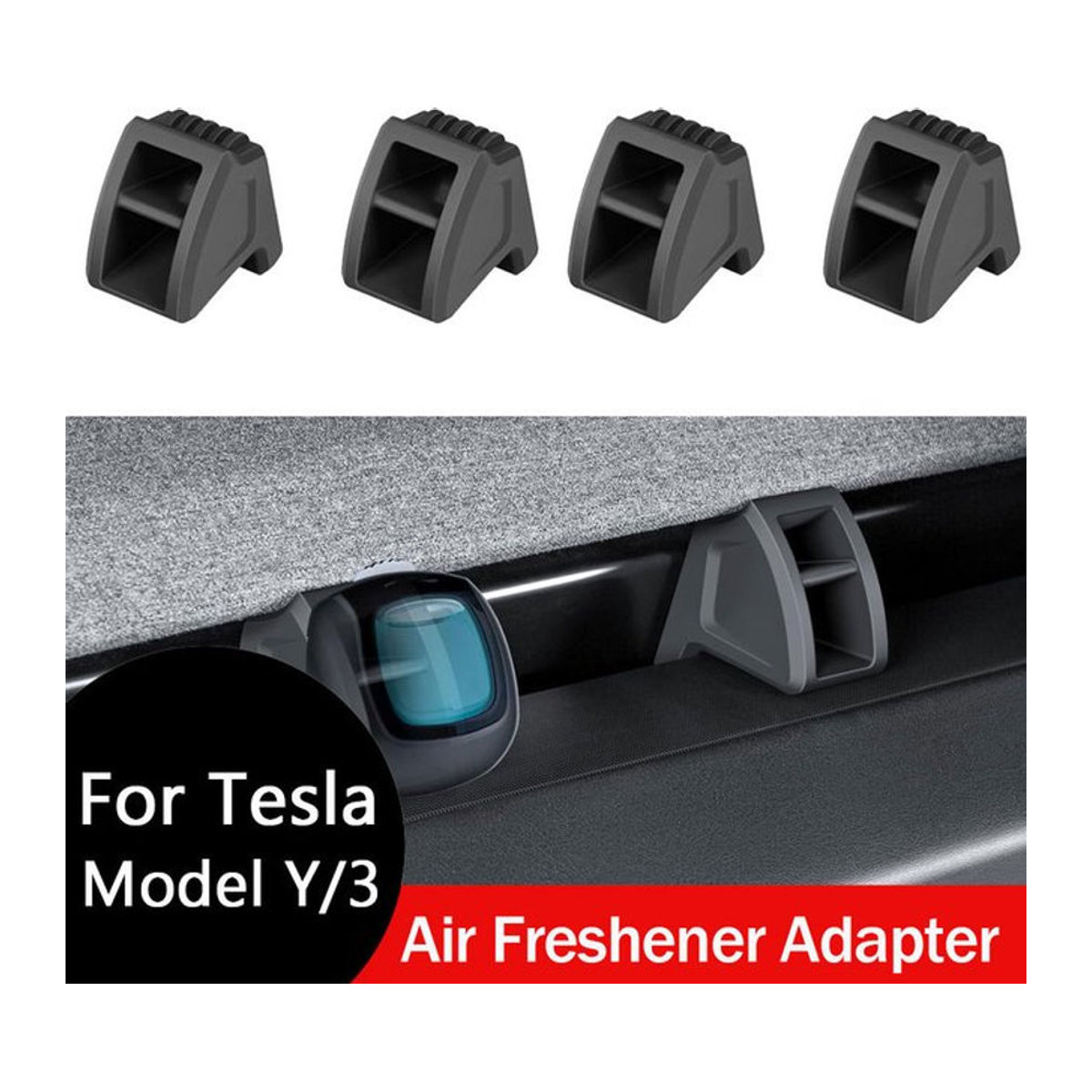 MIYOKAKING Lüftungsduftspender-Adapter für Tesla Model Y Juniper 2020-2026 und Model 3 2017-2026, Schwarz, Kunststoff - Bild 1