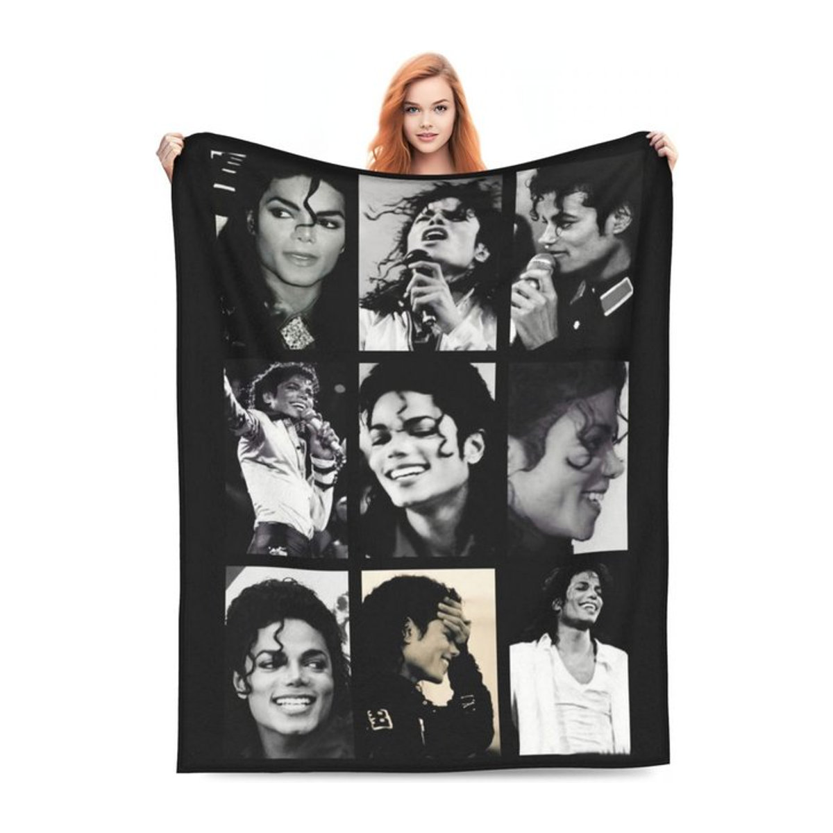 MJ Michaels Pop Singer Jackson Flanell Überwurf Decke, weiche Camping- und Sofa-Decke - Bild 1