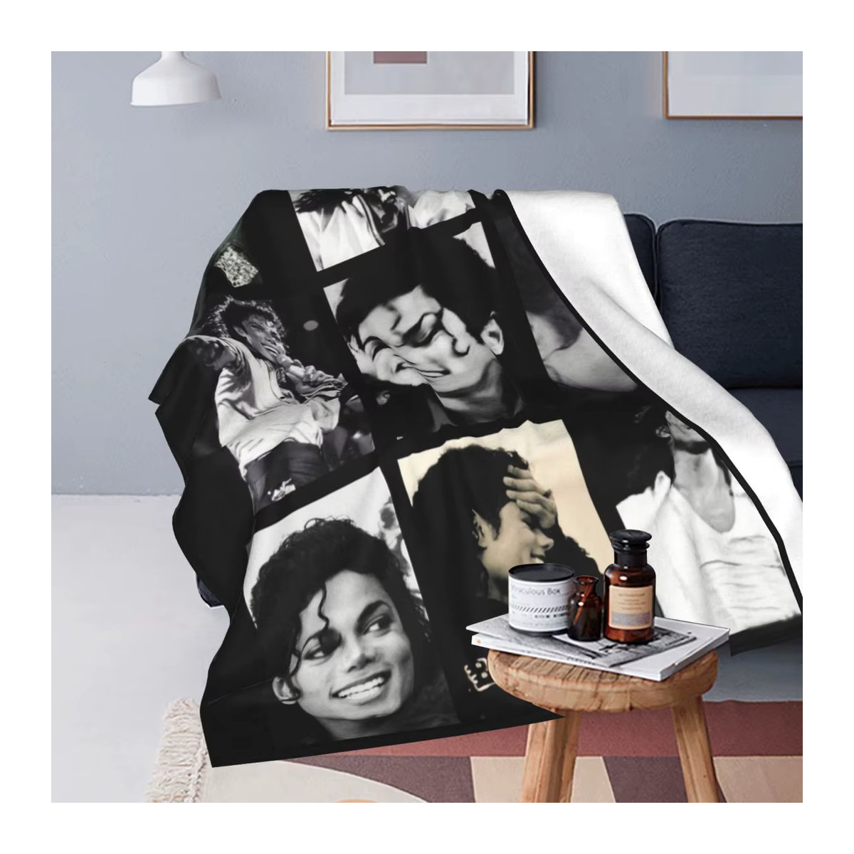 MJ Michaels Pop Singer Jackson Flanell Überwurf Decke, weiche Camping- und Sofa-Decke - Bild 4