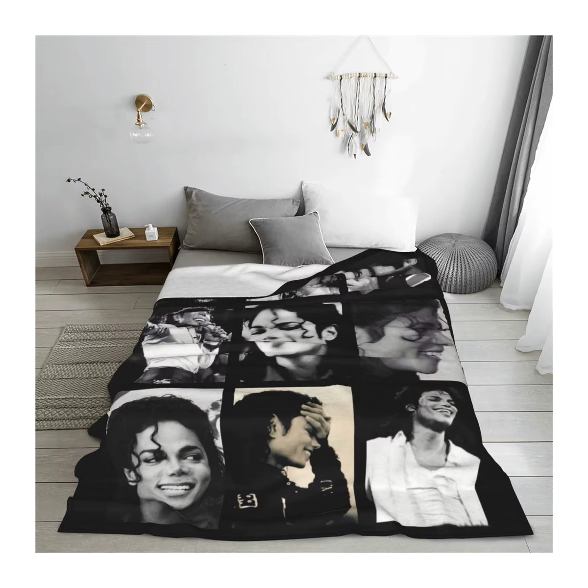MJ Michaels Pop Singer Jackson Flanell Überwurf Decke, weiche Camping- und Sofa-Decke - Bild 5