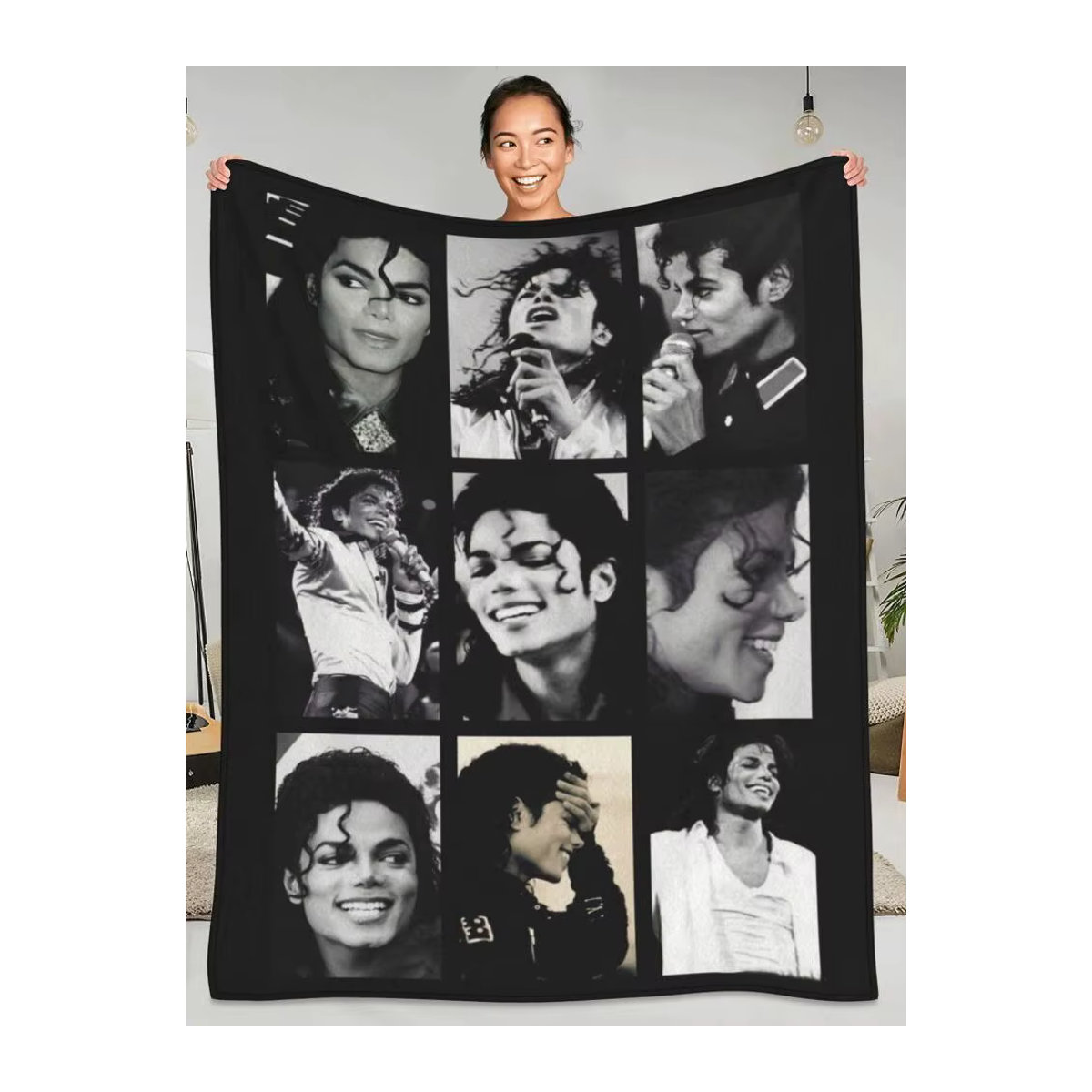 MJ Michaels Pop Singer Jackson Flanell Überwurf Decke, weiche Camping- und Sofa-Decke - Bild 7