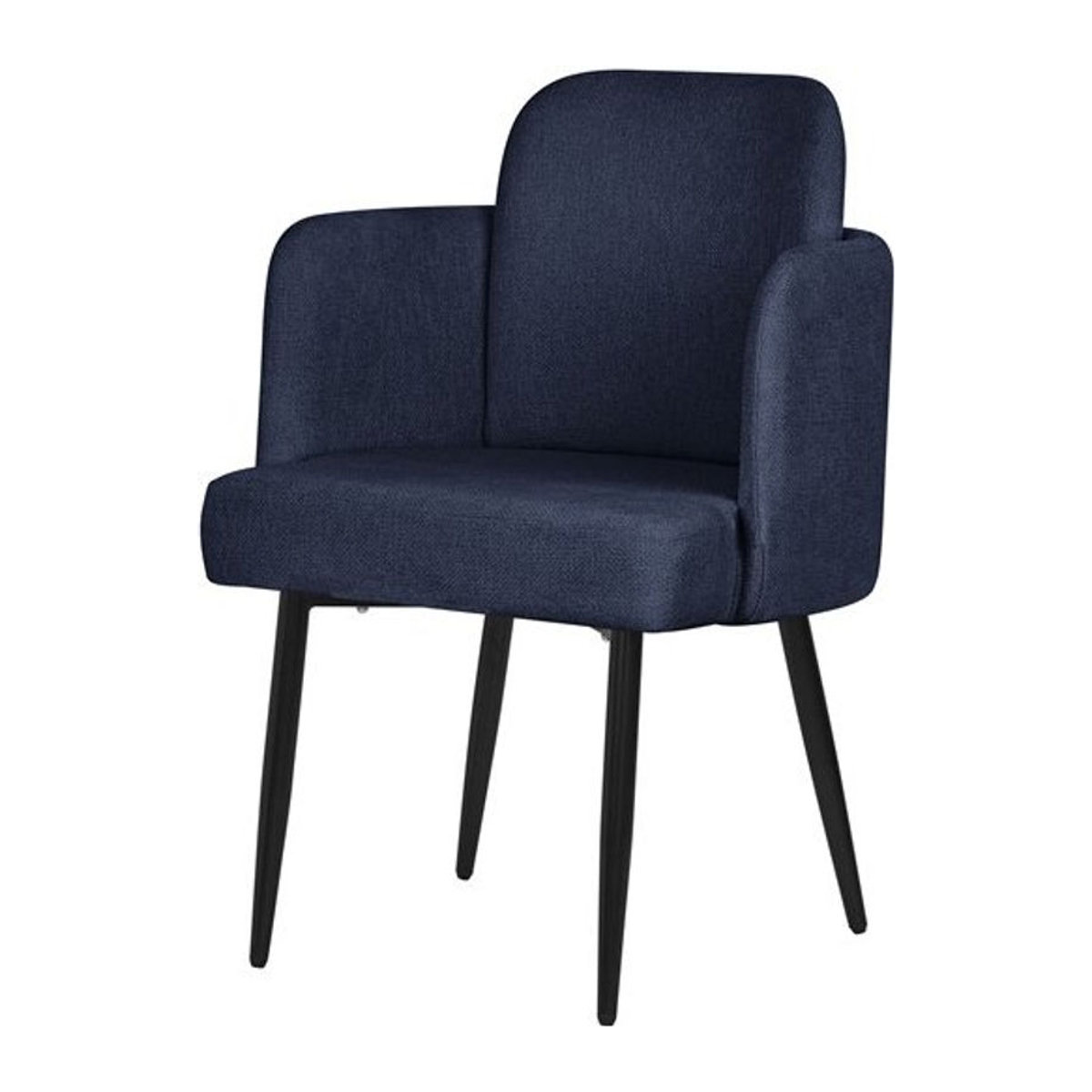ML-Design Esszimmerstuhl mit Armlehnen in Blau aus Stoff und Metall - Bild 1