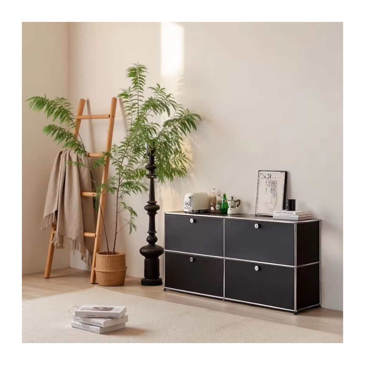 MLG Sideboard in Schwarz im skandinavischen Design als modernes Modul für dein Wohnzimmer oder Esszimmer - Bild 3