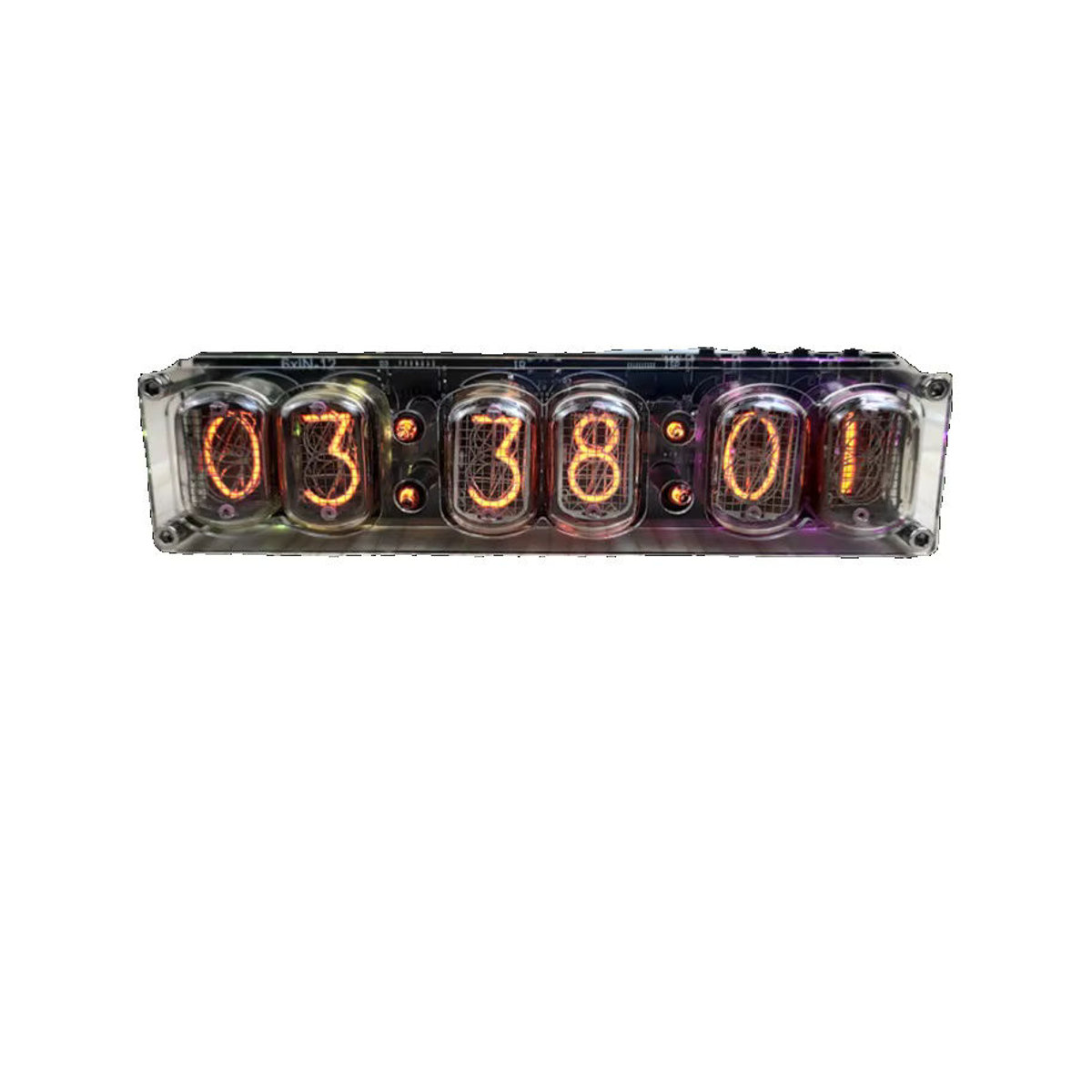 MLHJ IN-12 Nixie Tube Clock Digitale Vintage Uhr aus Metall und Glas in transparentem Design - Bild 4