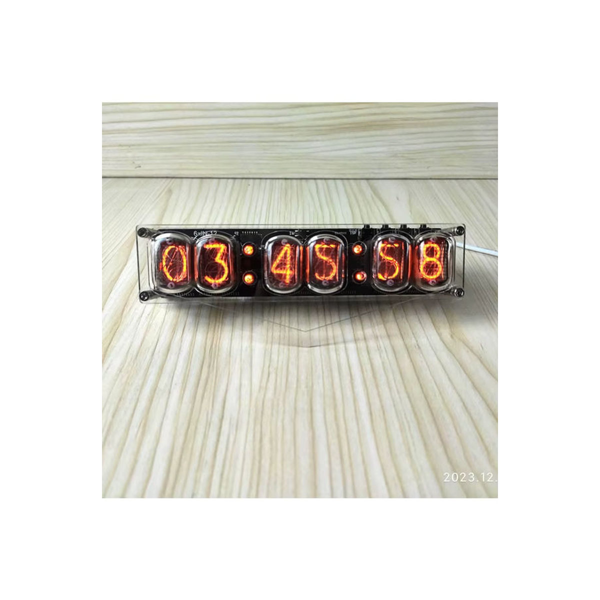 MLHJ IN-12 Nixie Tube Clock Digitale Vintage Uhr aus Metall und Glas in transparentem Design - Bild 5