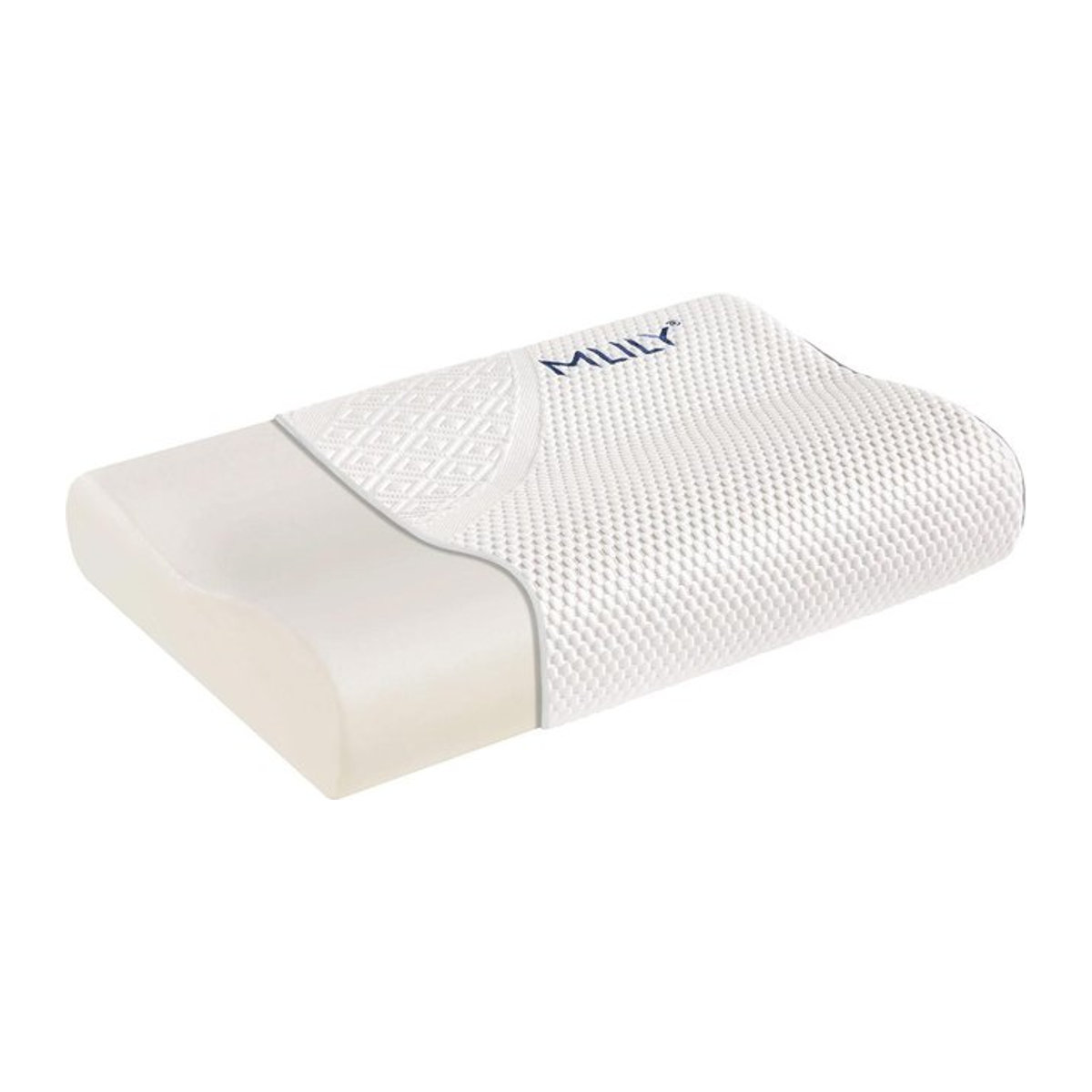 MLILY Classic V Nackenkissen in der Farbe Weiß, B/H: 60 x 40 cm, Höhe: 12 cm bis 10 cm - Bild 1