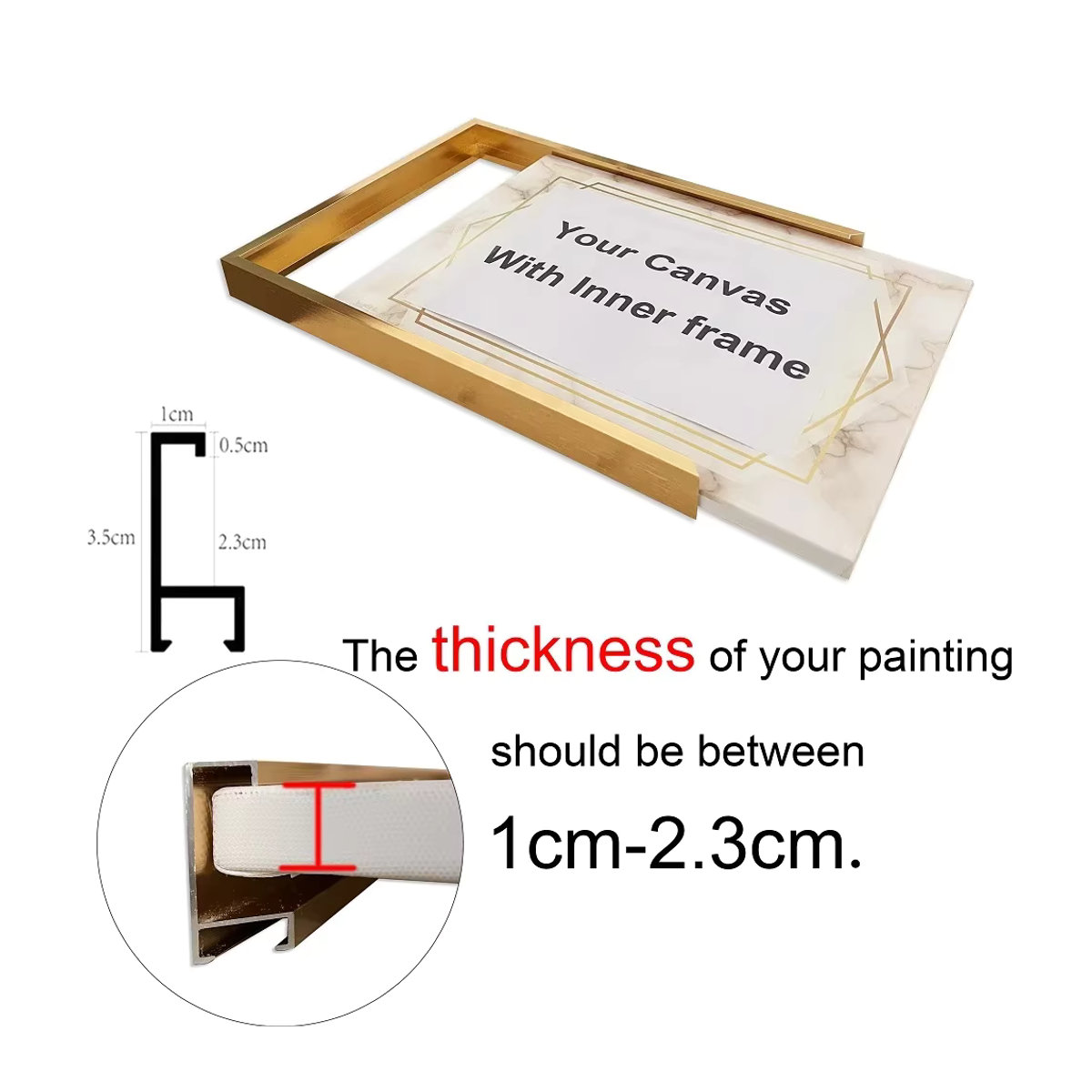 MMSCozyArt Leinwand mit Aluminiumrahmen in White Oak und Mehrfarbig, minimalistisches Metall-Wandbild im rechteckigen Design, B/H: 40 x 30 cm - Bild 3