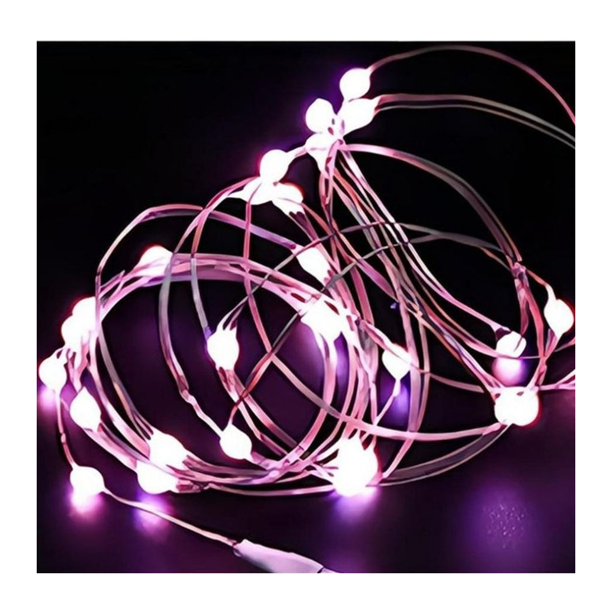 MnnWuu LED Lichterkette aus Kupferdraht in Warmweiß, wasserfeste Fairy Lights für Weihnachten, Hochzeit und Party, Länge: 1 m - Bild 1