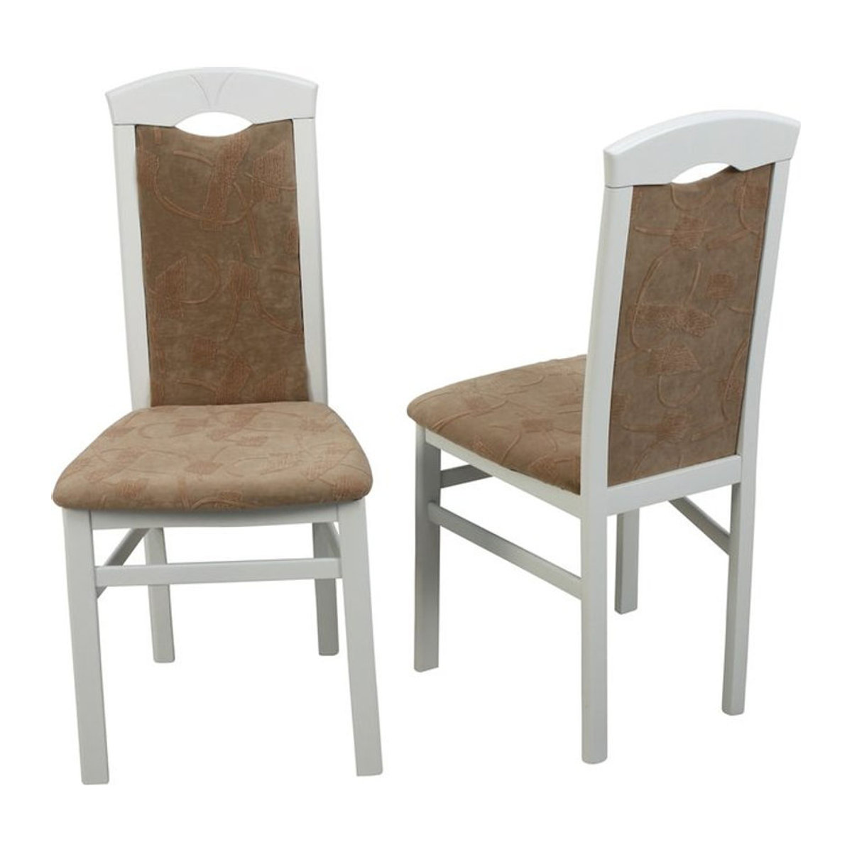 Möbel direkt Esszimmerstuhl Eva Polsterstuhl 2er Set aus Buche mit Stoffbezug in Weiß und Beige - Bild 1