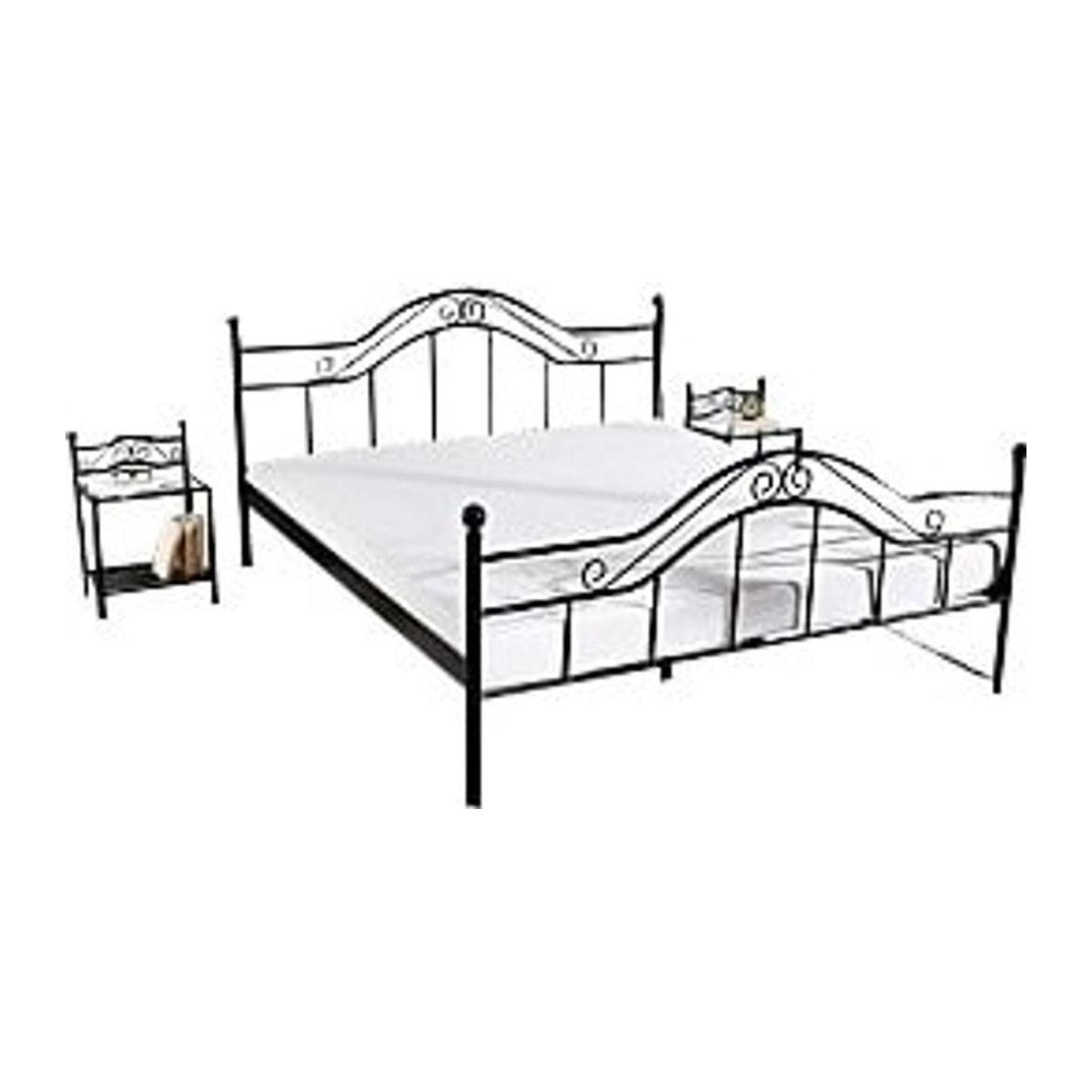 Möbel direkt Metallbett in klassischem Design aus Metall in Schwarz oder Beige - Bild 1