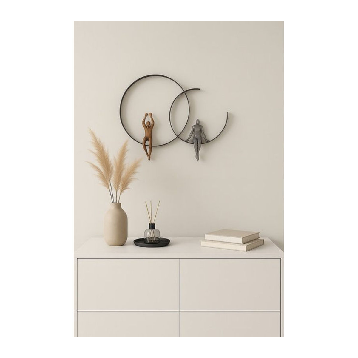 Möbel direkt online Moderne Wanddeko aus Metall in Schwarz mit geometrischem Design und Personen-Motiv - Bild 1