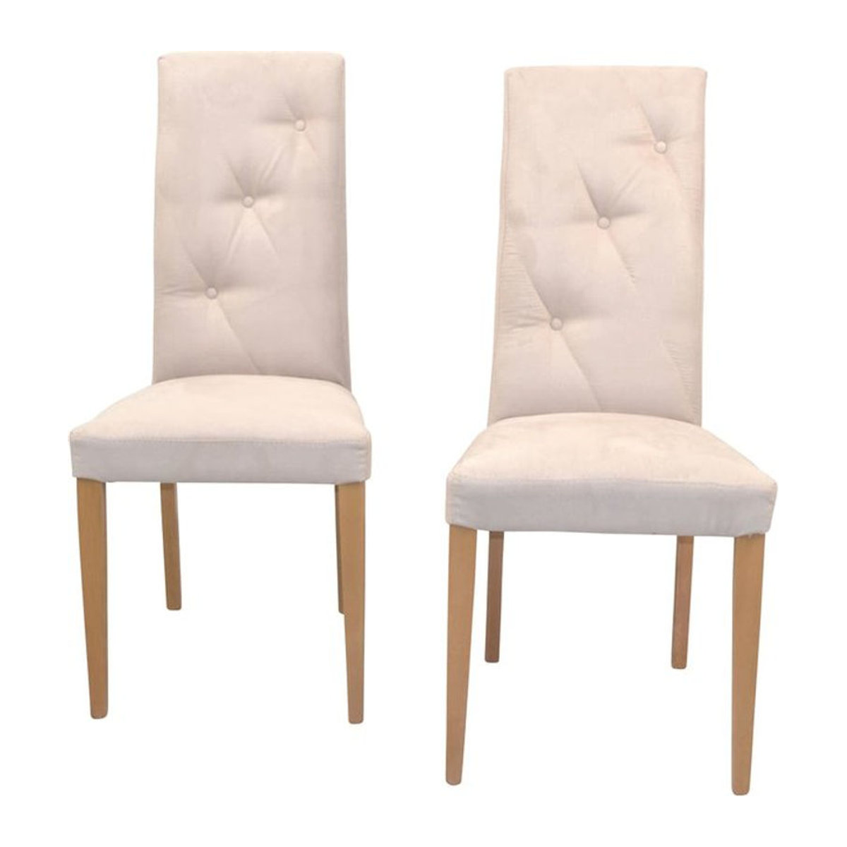 Möbel direkt Polsterstuhl Ina Set aus Massivholz Buche in Beige und Braun - Bild 1