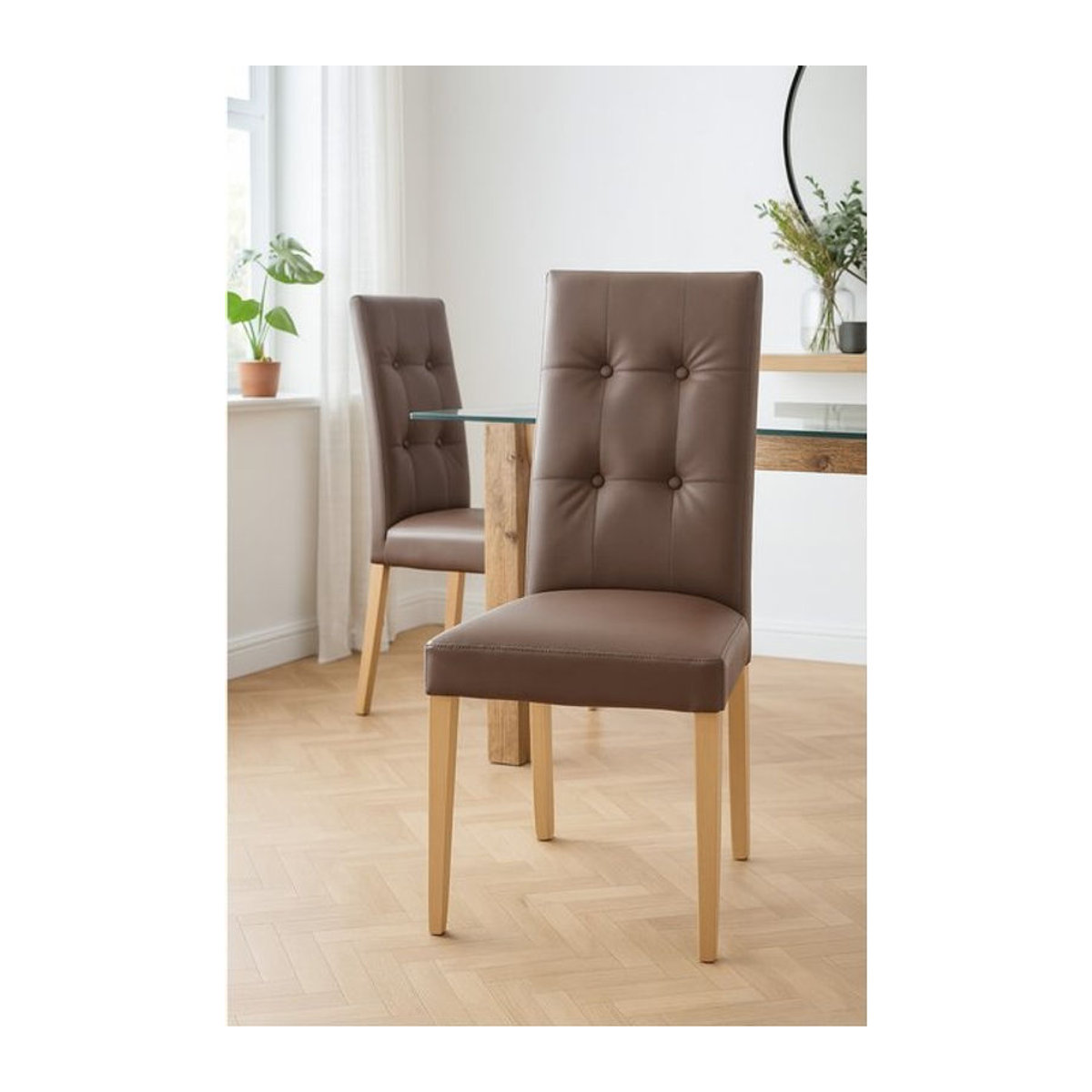 Möbel direkt Polsterstuhl Inka 2er Set in Beige, Braun, Schwarz oder Grau - Bild 1