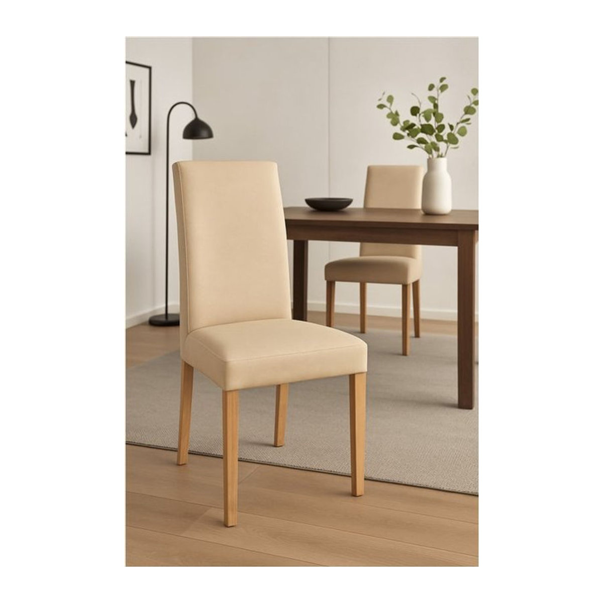 Möbel direkt Polsterstuhl Mia Modern in Beige aus Kunstleder (2er Set) - Bild 1