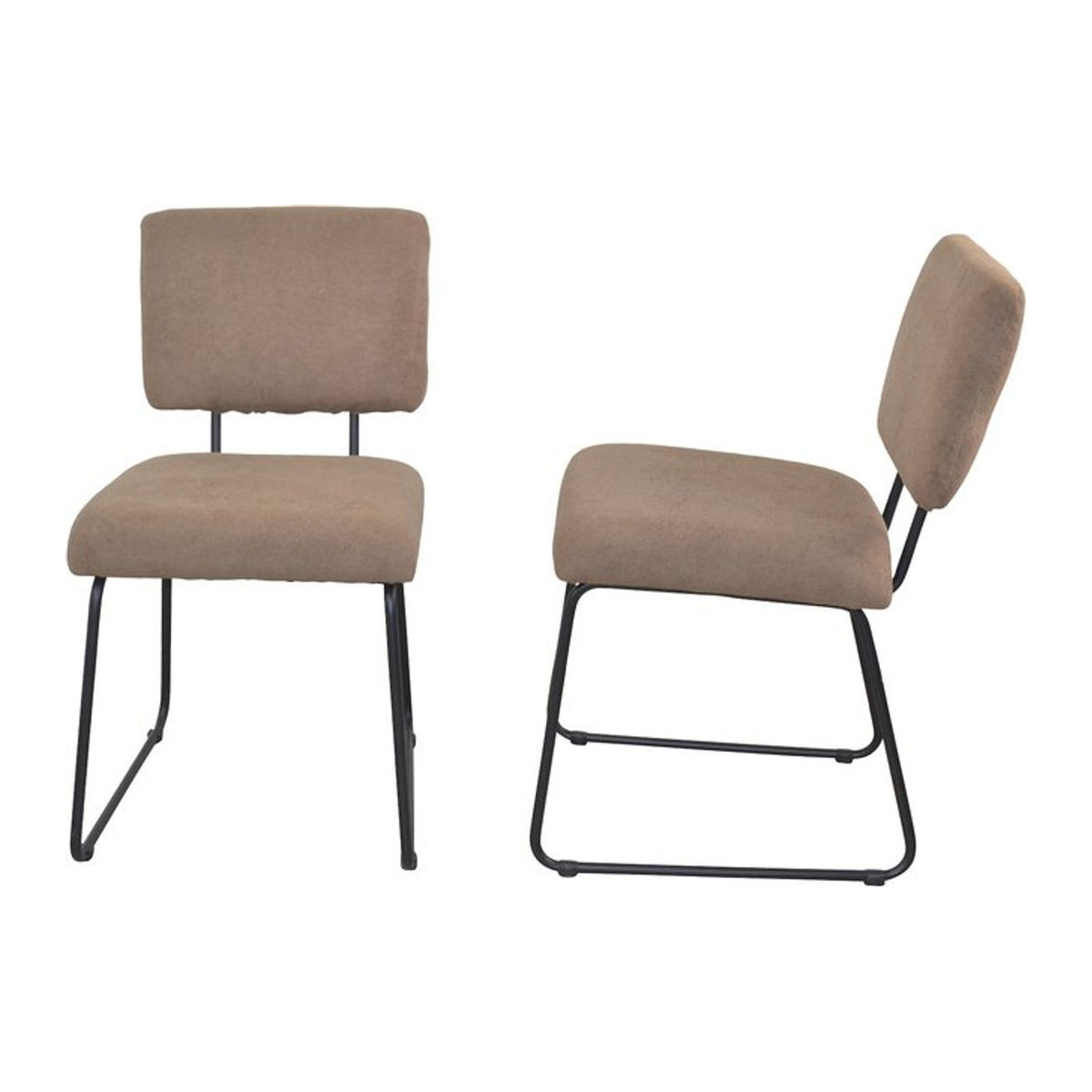 Möbel direkt Polsterstühle im 2er Set für das Esszimmer aus Stoff und Metall in Schwarz oder Beige - Bild 1