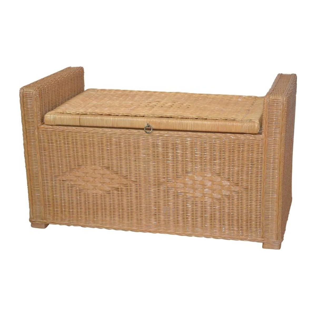 Möbel direkt Rattansitztruhe Cosy in Beige mit Stauraum aus Polyrattan und Massivholz - Bild 1