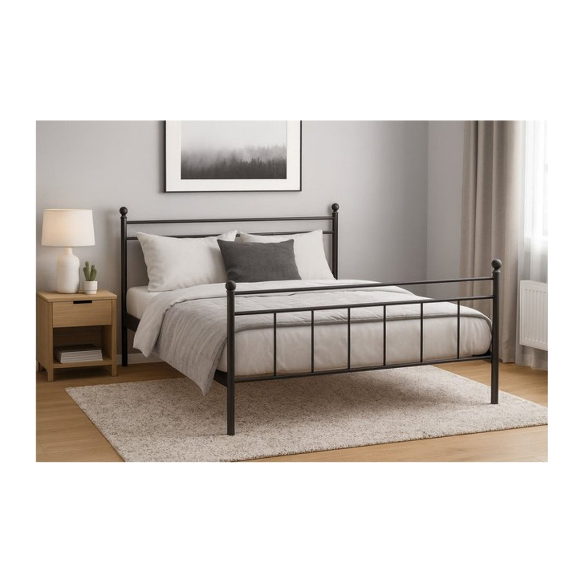 Möbel direkt Rubi Metallbett in Schwarz im Industrial Design und modernem Stil - Bild 1
