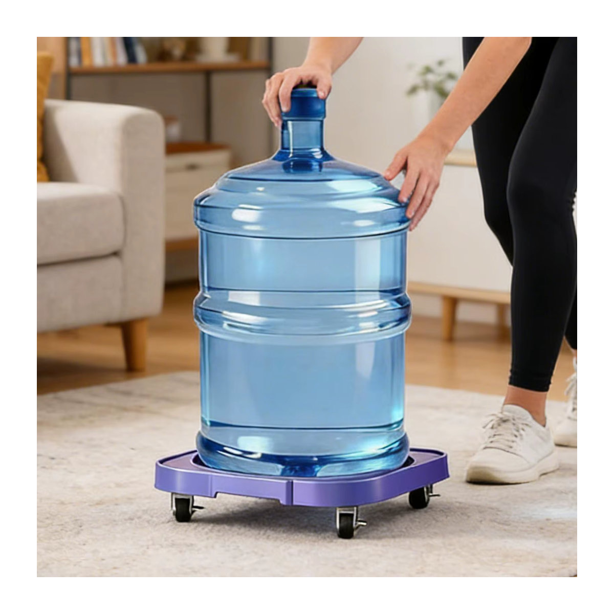 Mobiler Wasserflaschenhalter mit Rollen für 5 Gallonen Flaschen und Blumentöpfe als Pflanzenwagen und Gasflaschenständer - Bild 3