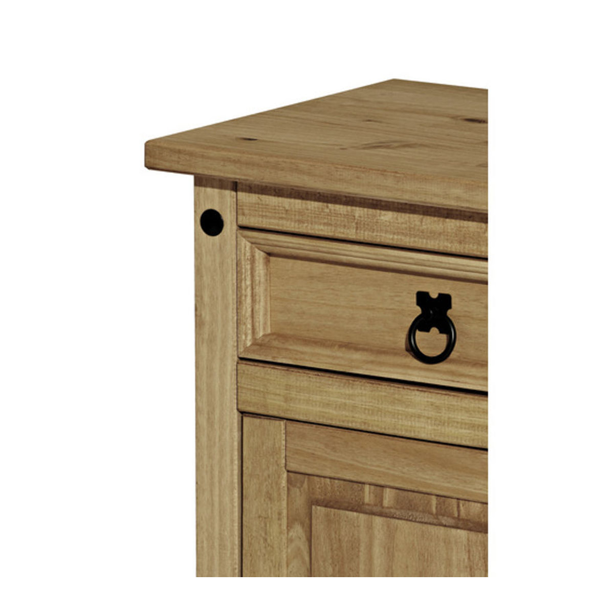 Möbilia Nachttisch aus Kiefernholz in Braun im Landhausstil, B/H/T: 53 x 67 x 38 cm - Bild 1