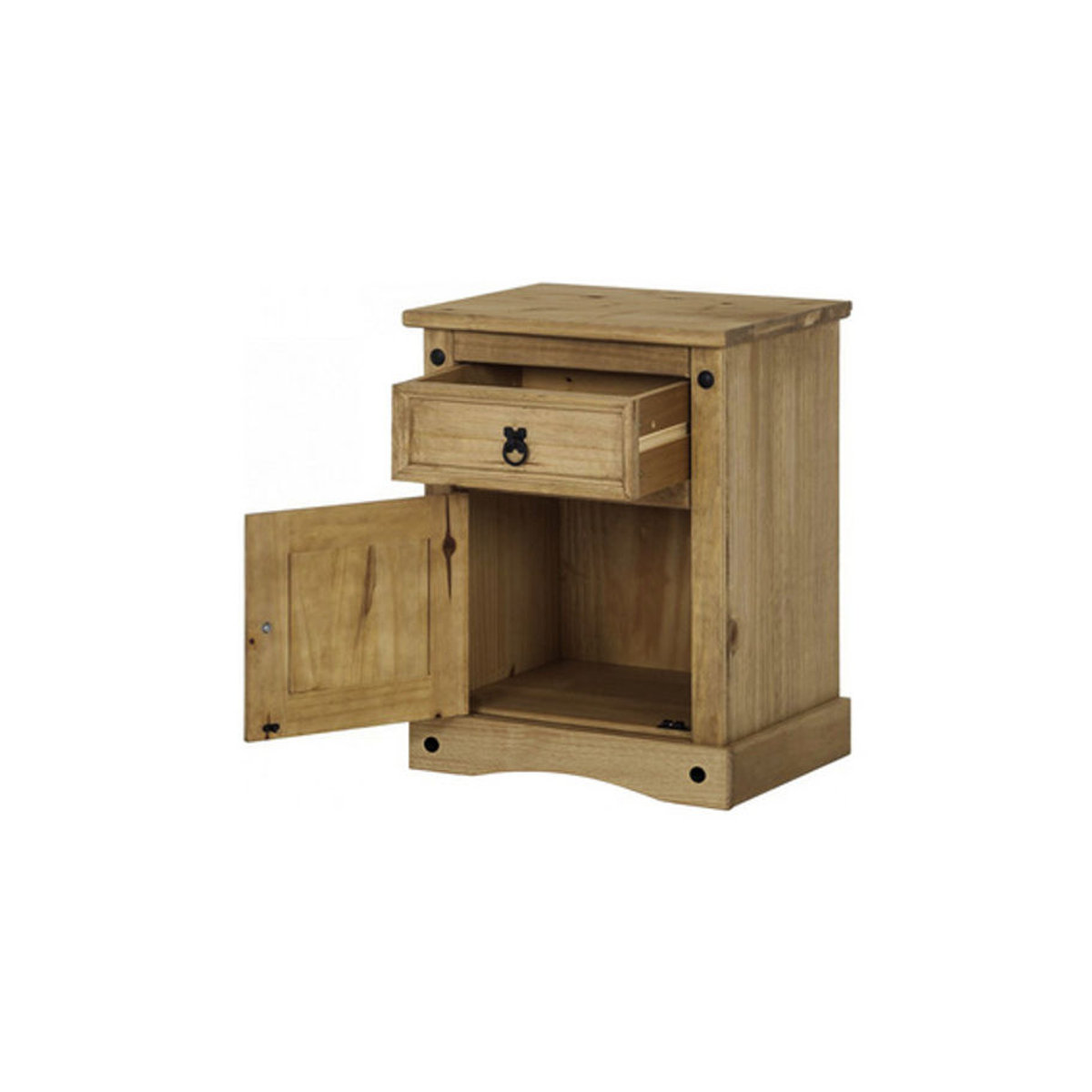 Möbilia Nachttisch aus Kiefernholz in Braun im Landhausstil, B/H/T: 53 x 67 x 38 cm - Bild 2