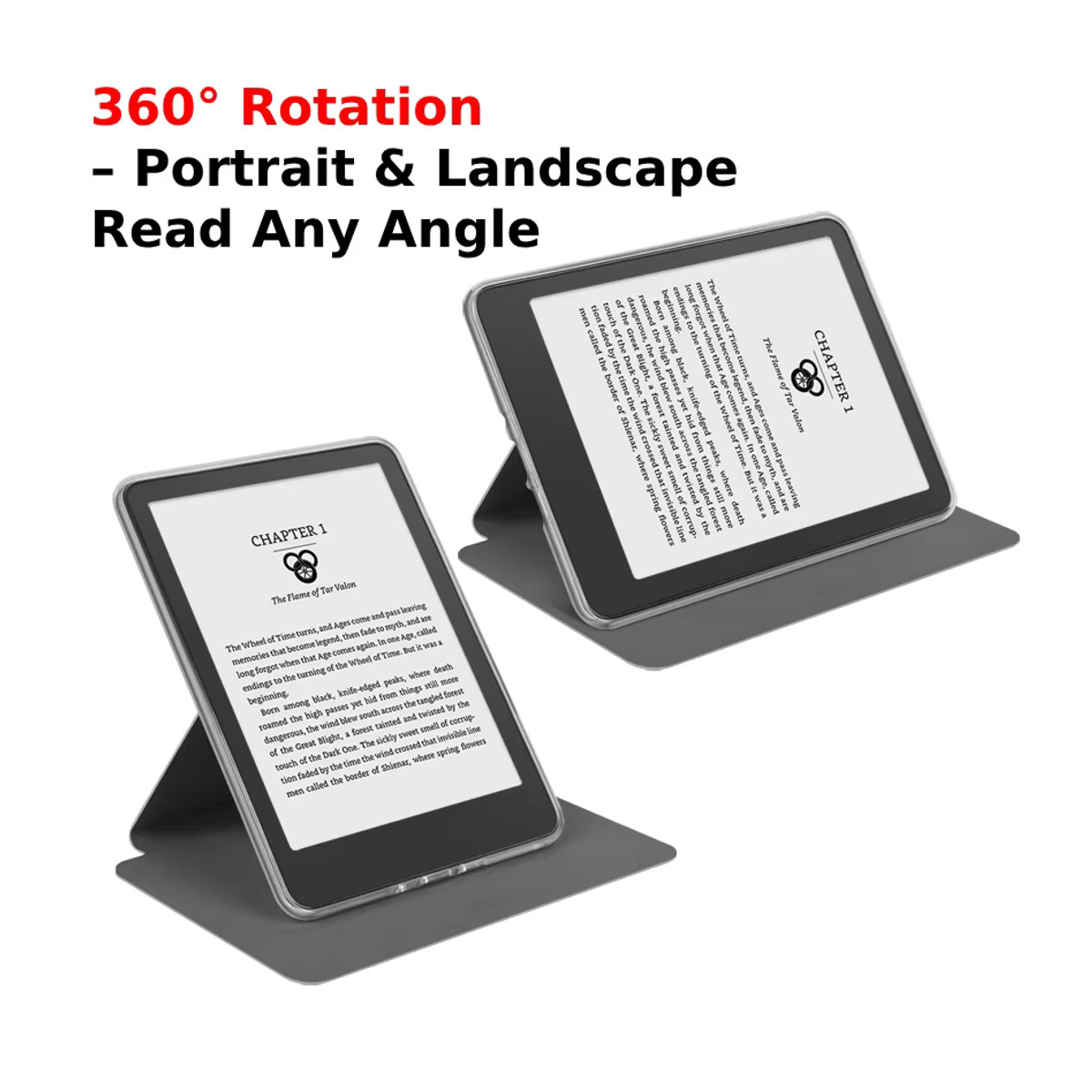 Moboons 2-in-1 Magnetische Hülle für Kindle 11. Generation 6'' mit 360 Grad drehbarem Acrylgehäuse und abnehmbarem PU-Lederständer in Rosa - Bild 3